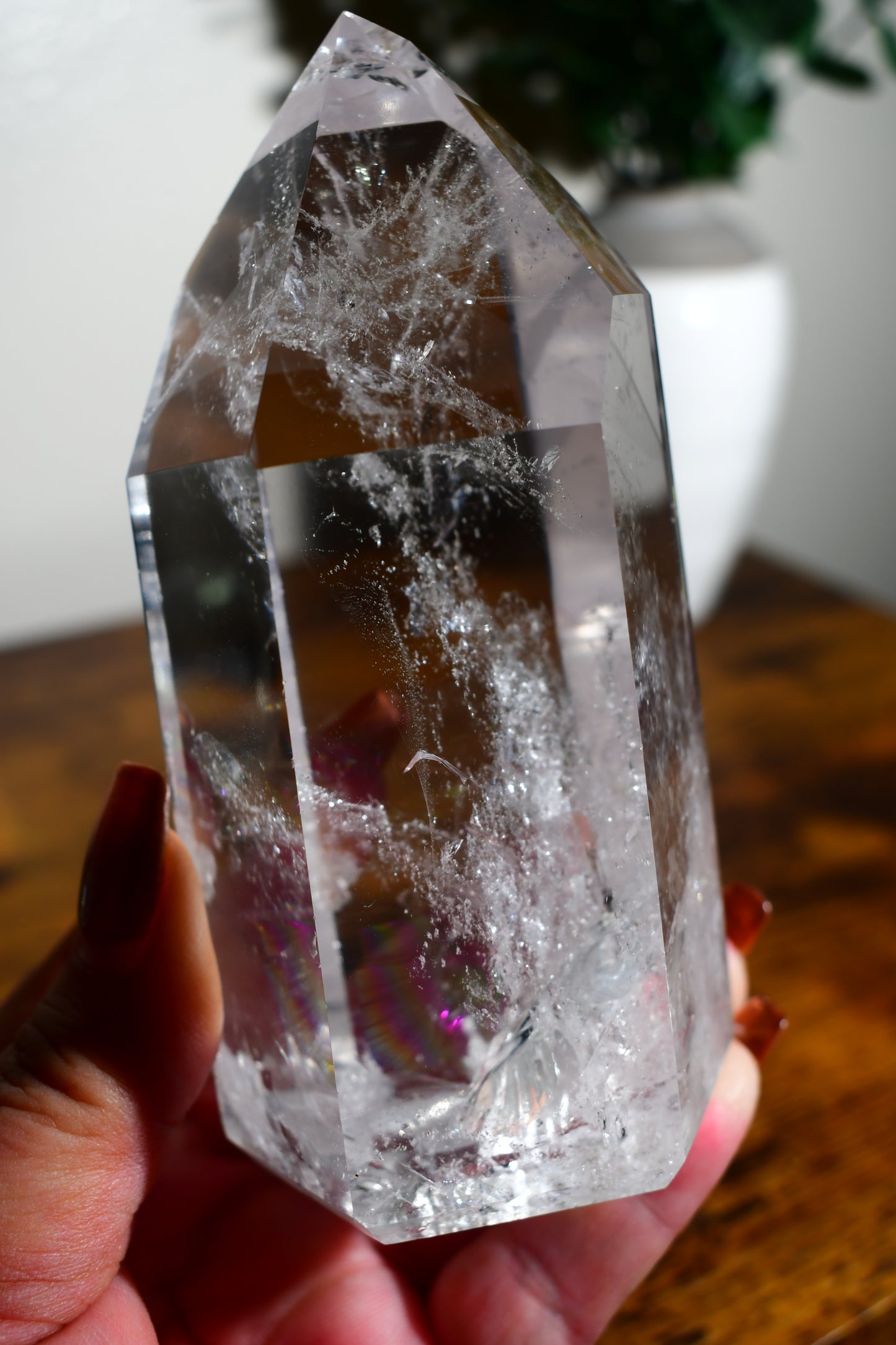 Lemurian Quartz Faceted Tower/ Lemurian Crystals/ Ancient Wisdom/ Rare Crystals/ Brazillian Crystals/ Crystals/ Quartz TowersLT118