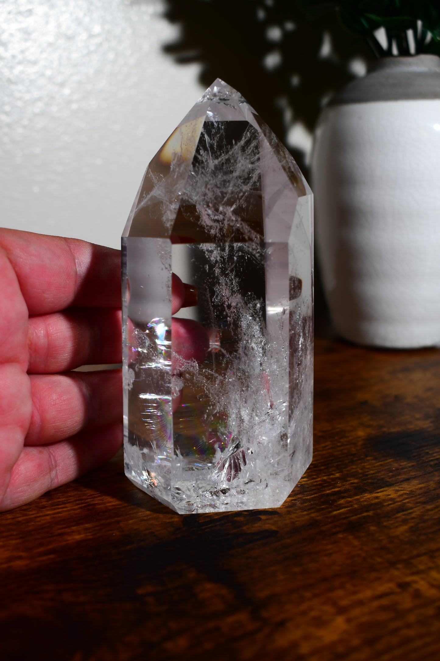 Lemurian Quartz Faceted Tower/ Lemurian Crystals/ Ancient Wisdom/ Rare Crystals/ Brazillian Crystals/ Crystals/ Quartz TowersLT118