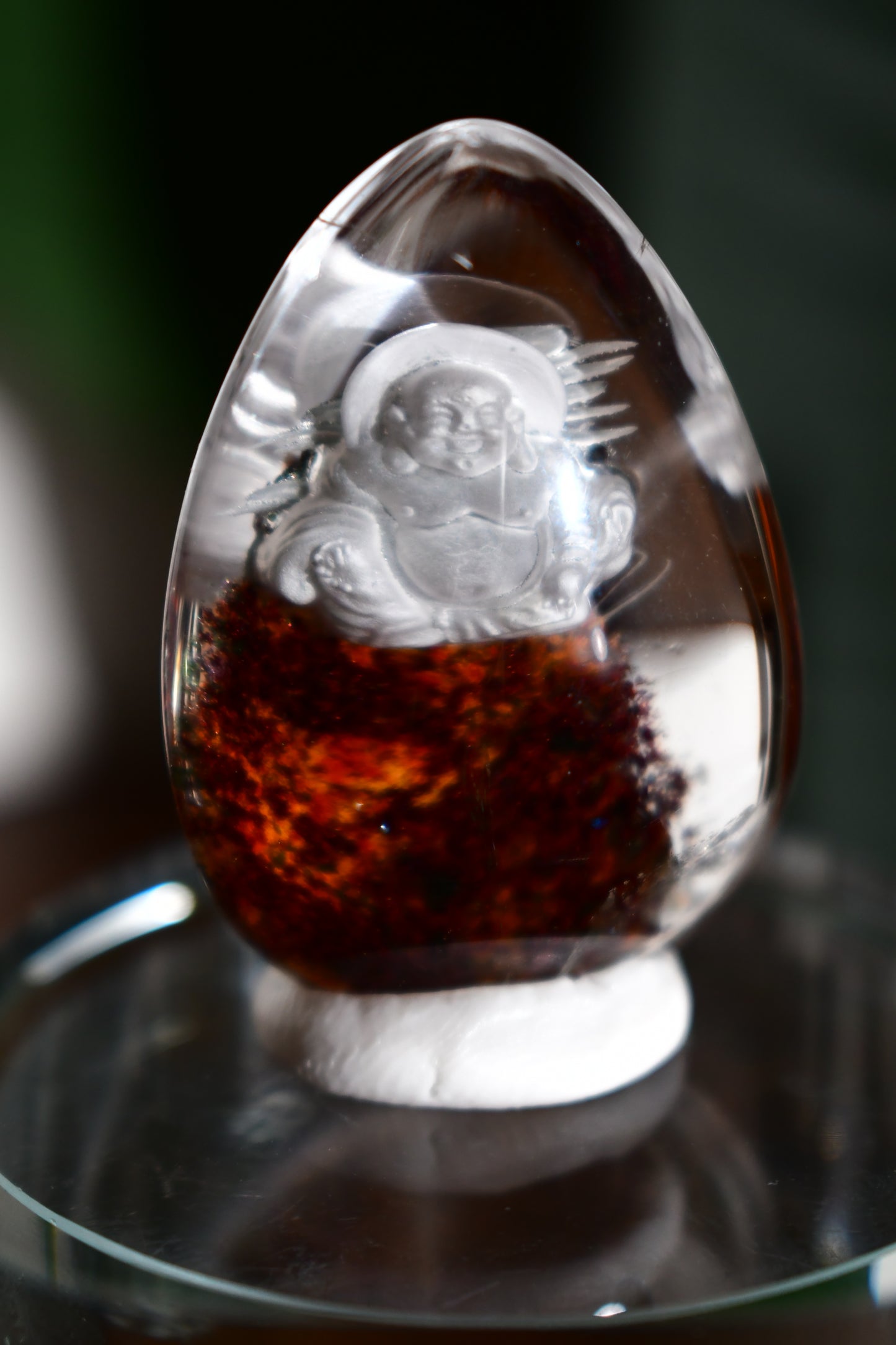 “Buddha” High-Quality Lodalite Quartz Etched Carvings