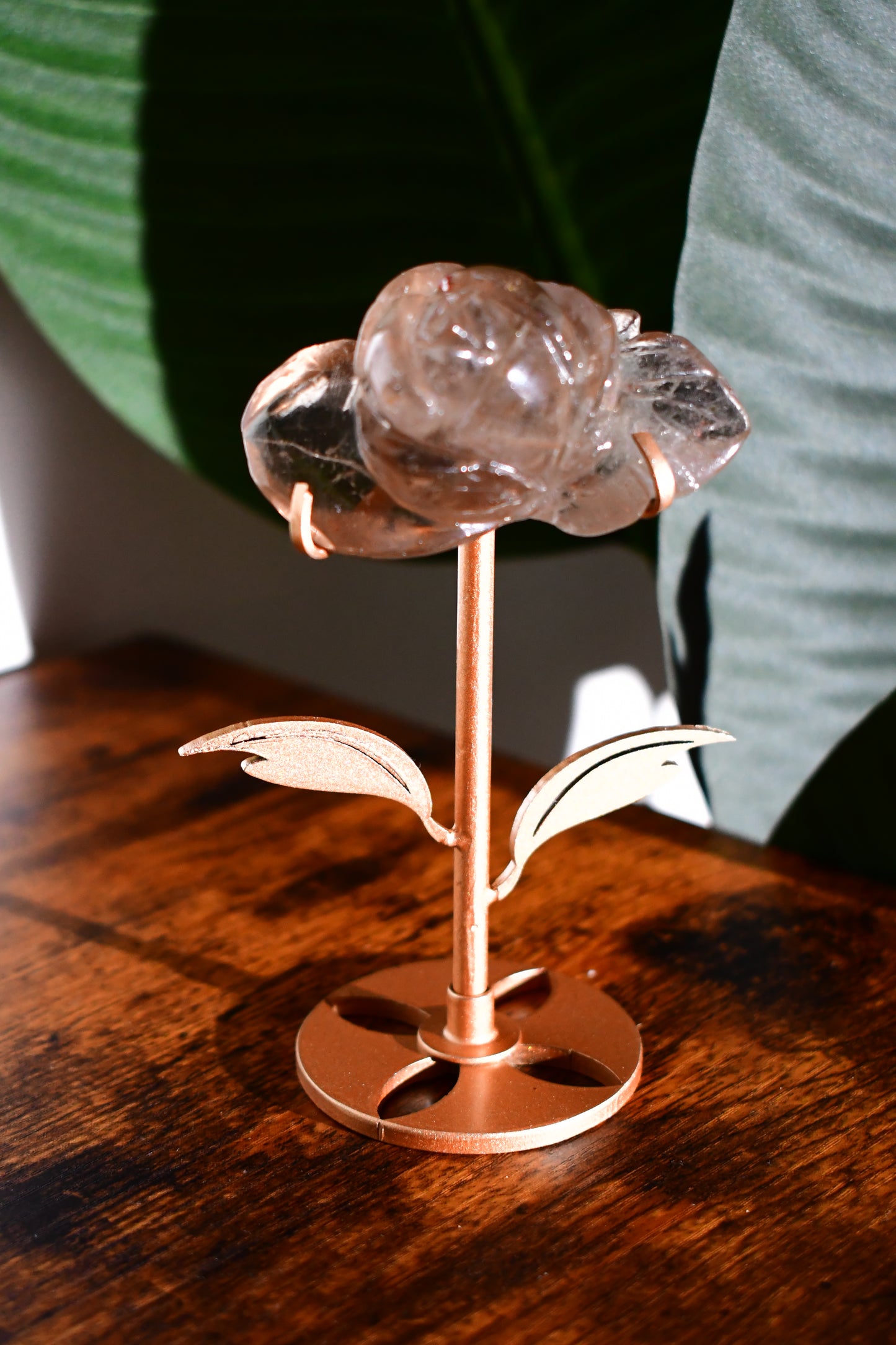 Intricately Carved Smoky Quartz Rose