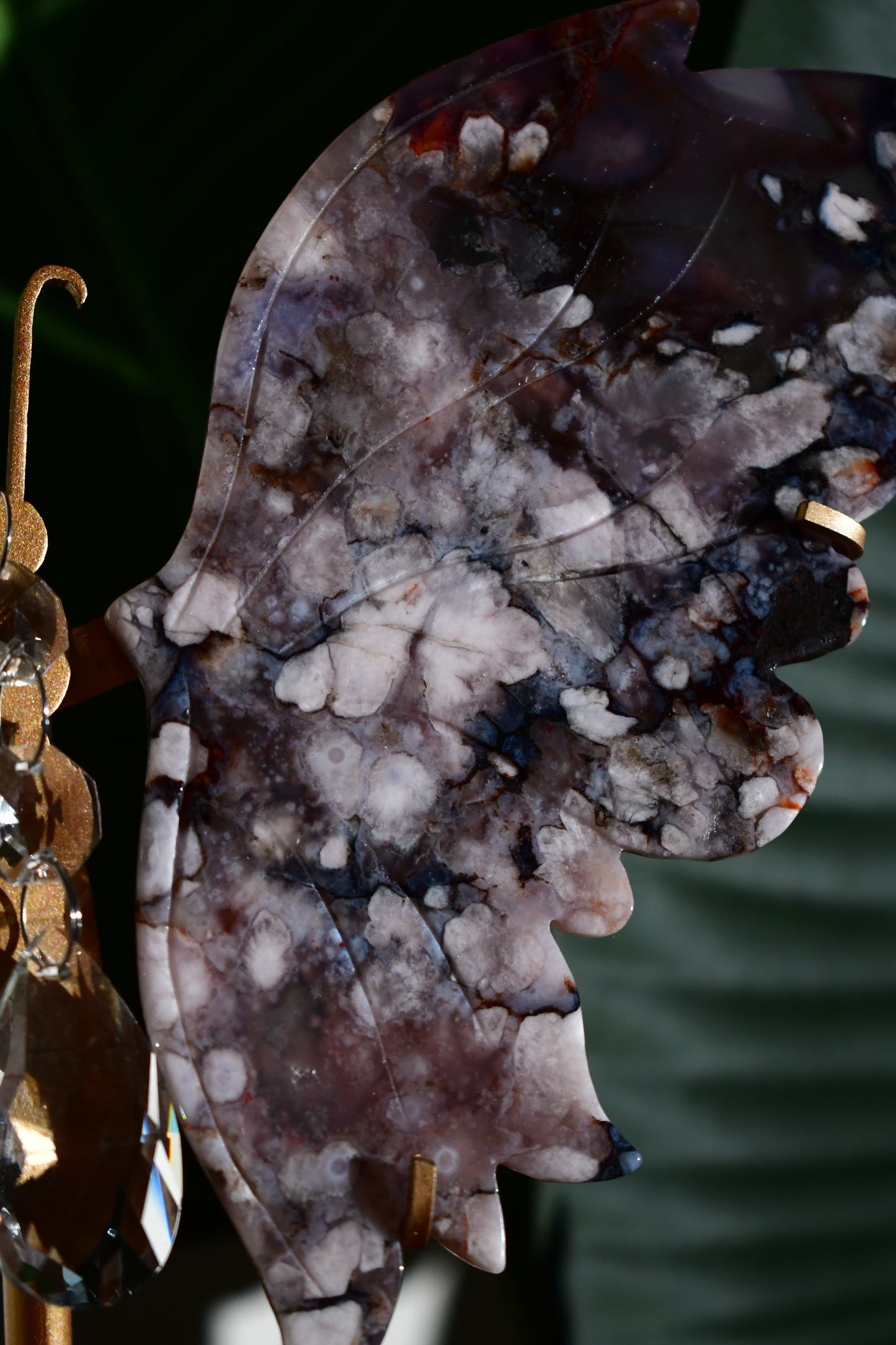 Black Flower Agate Butterfly Wings