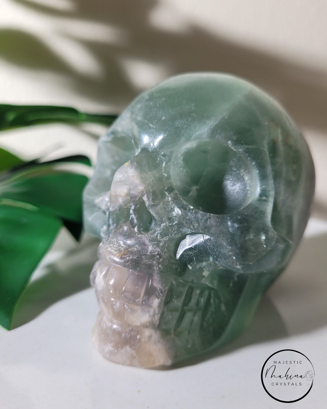 Green Fluorite Skull