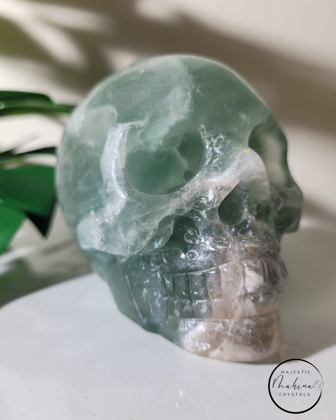 Green Fluorite Skull