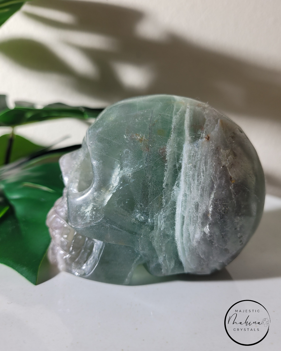 Green Fluorite Skull
