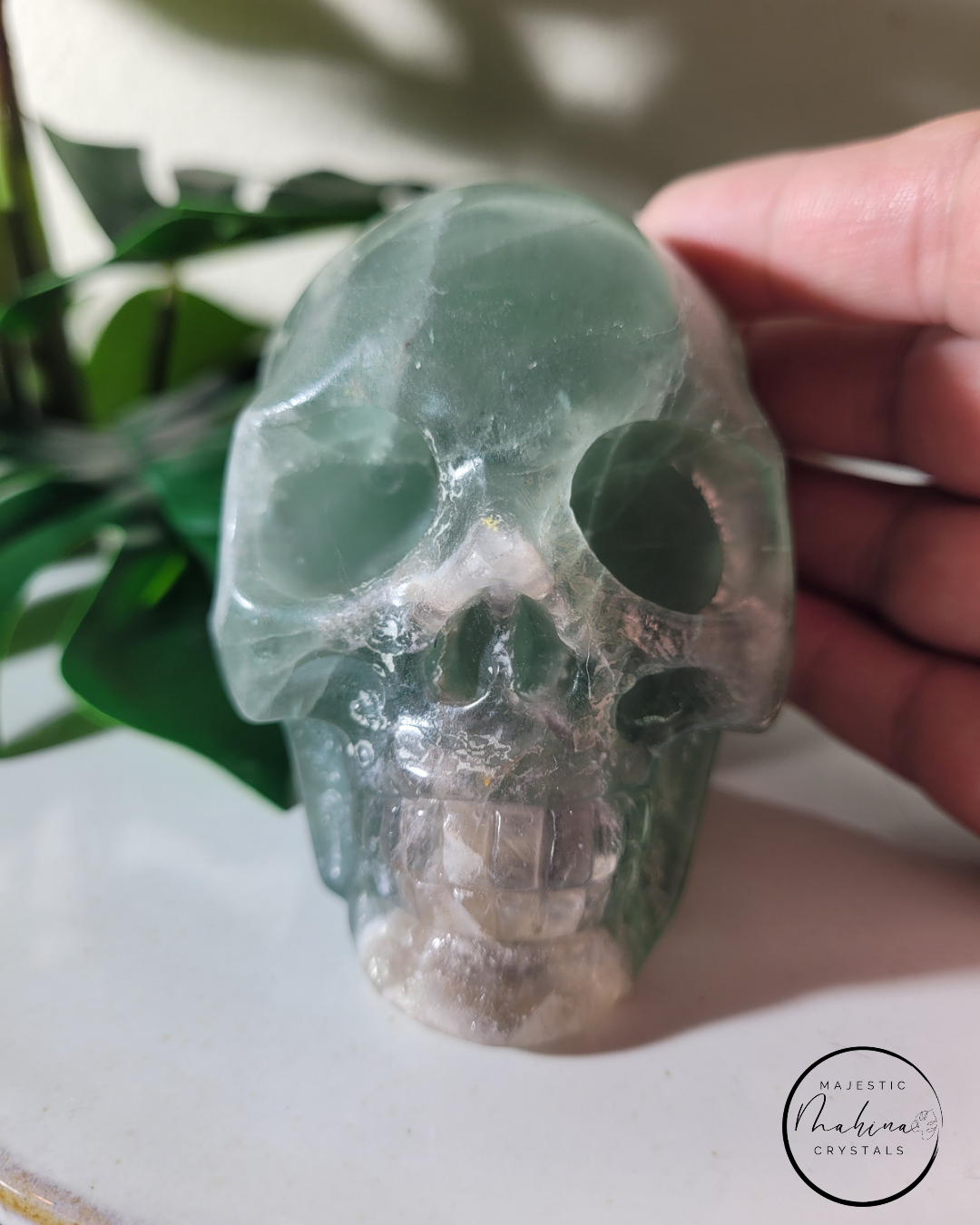 Green Fluorite Skull