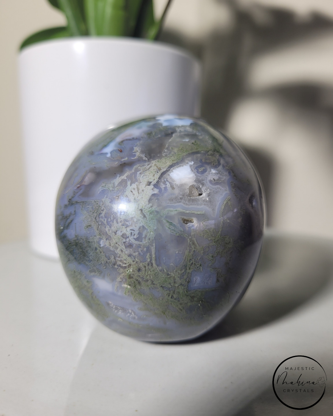 Moss Agate Skull