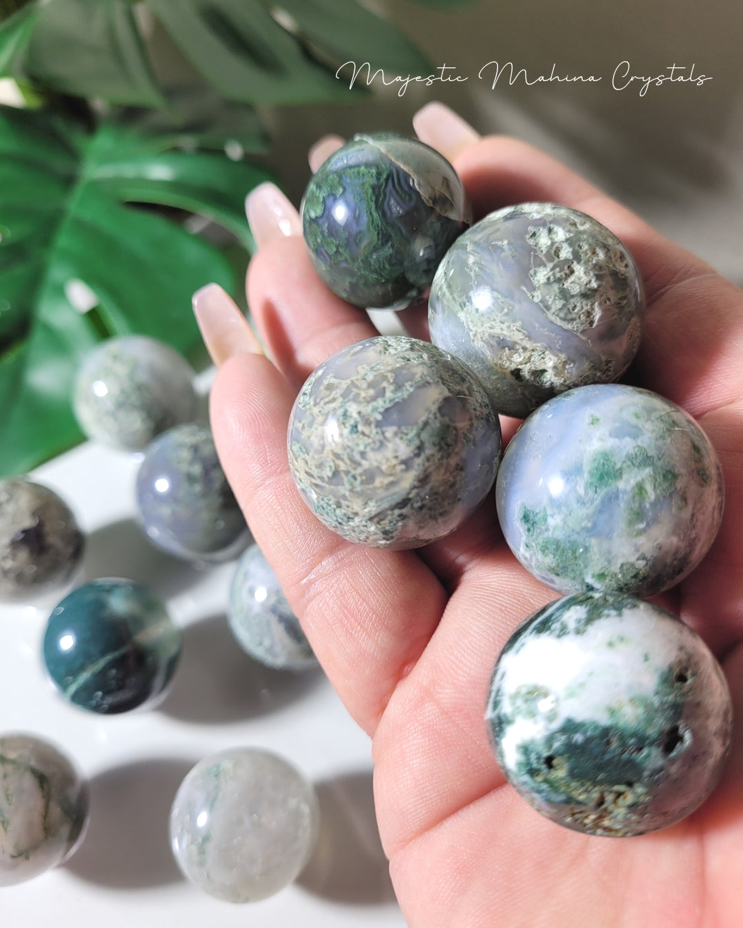 Moss Agate Mini Spheres