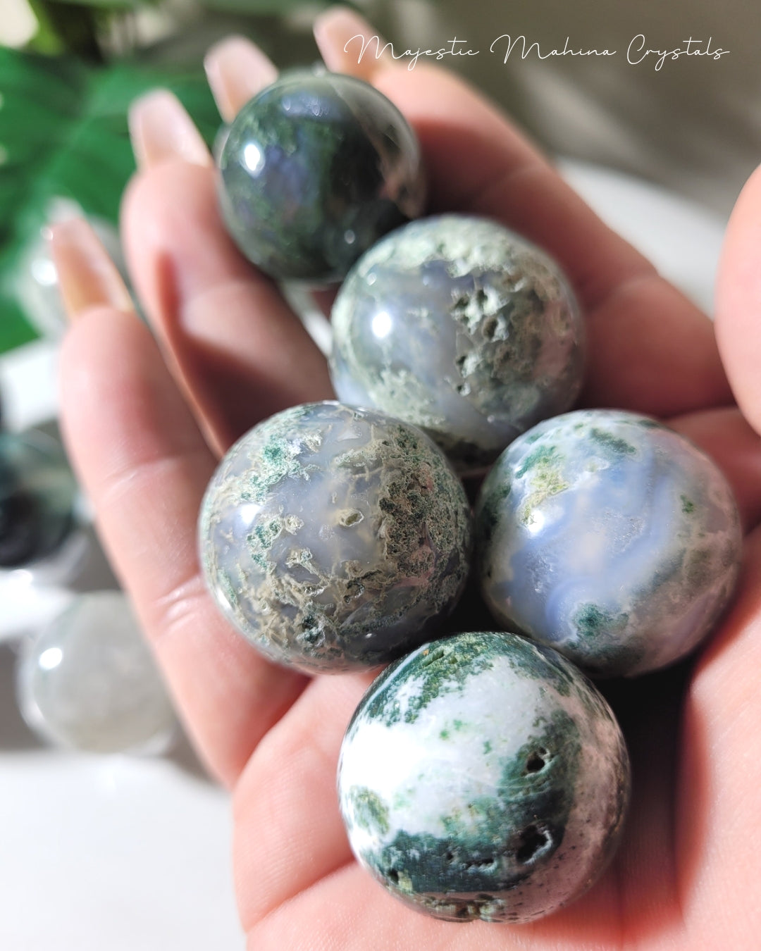 Moss Agate Mini Spheres