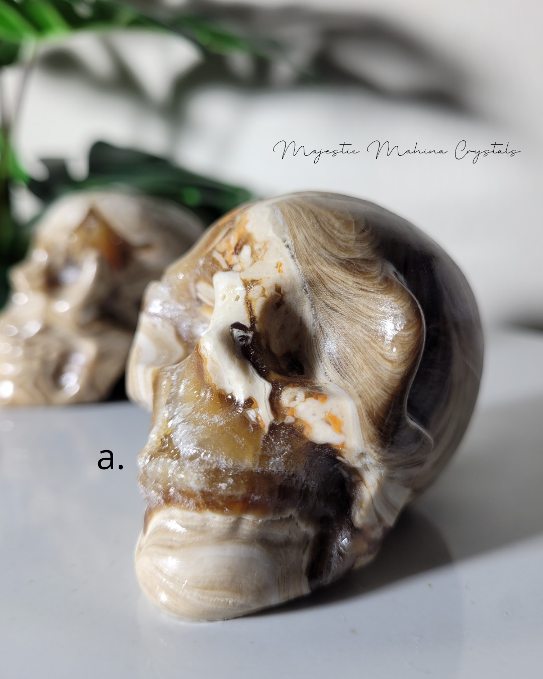Chocolate Calcite Skull
