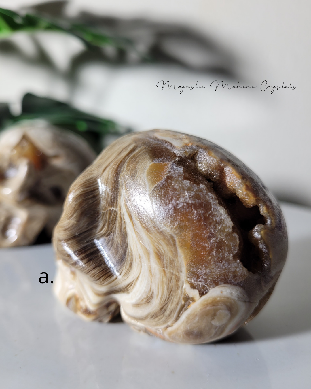 Chocolate Calcite Skull