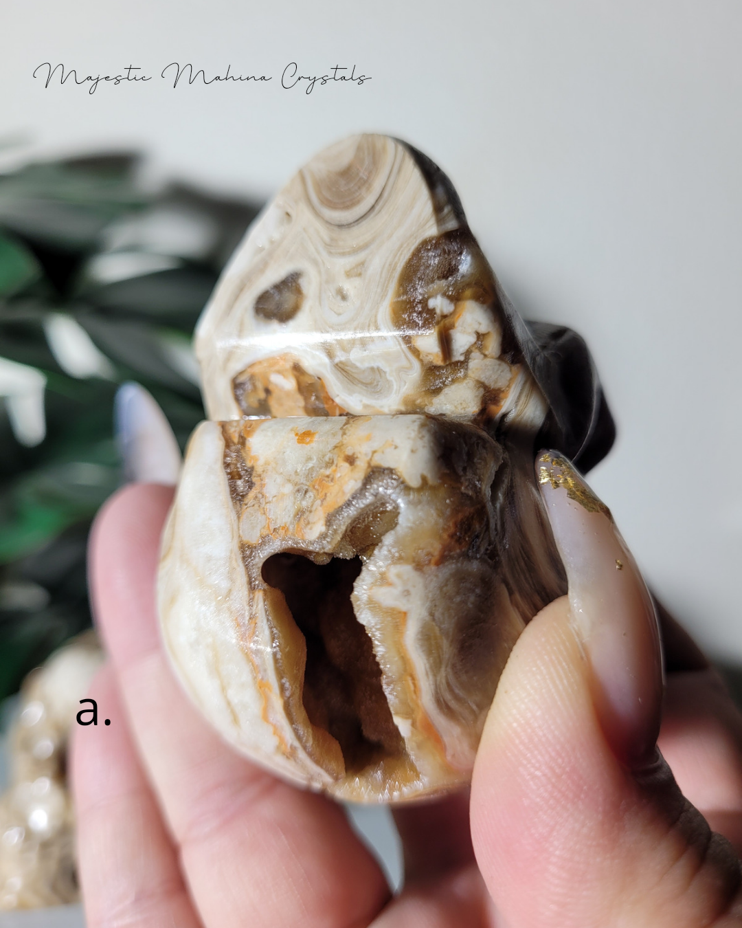 Chocolate Calcite Skull