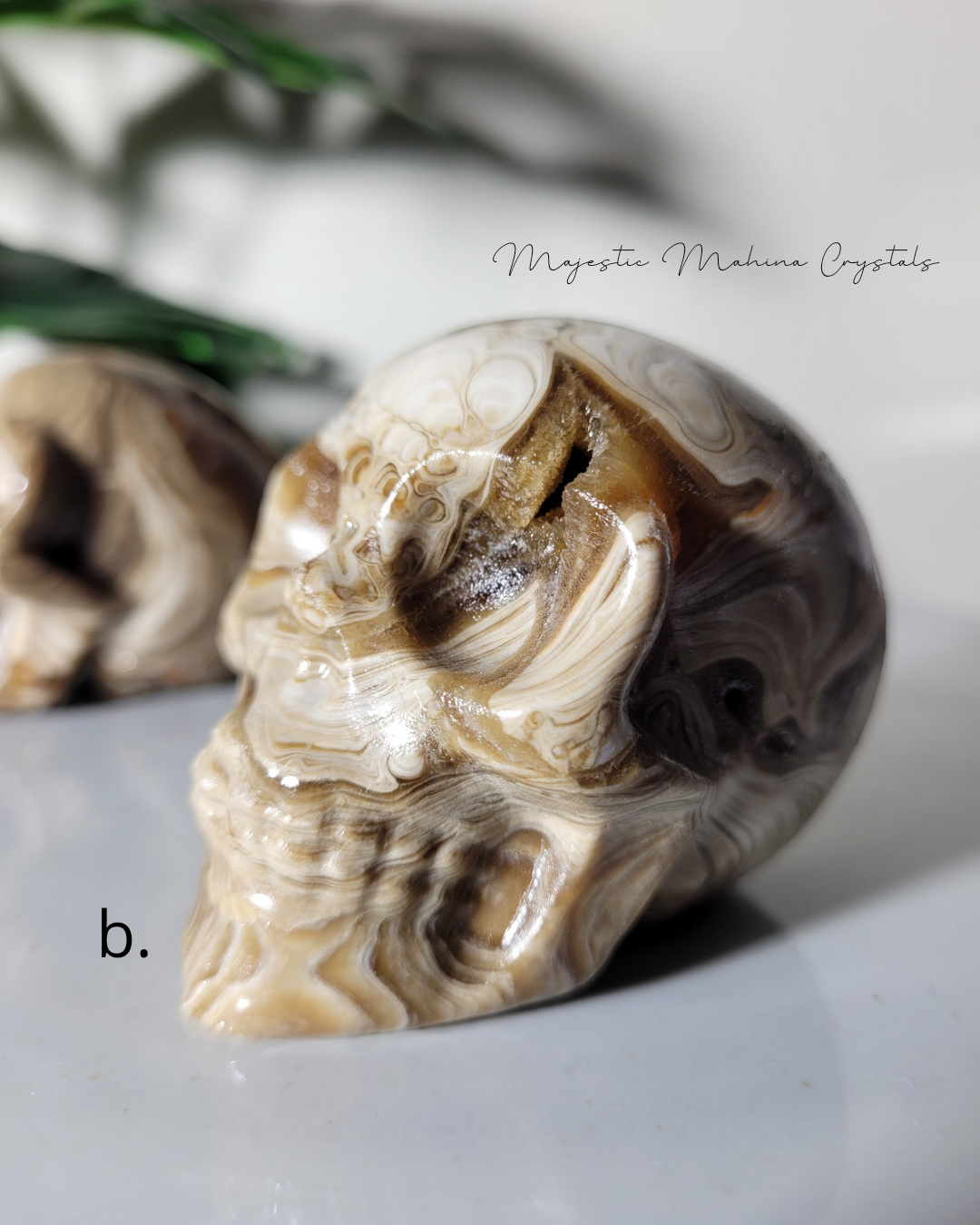 Chocolate Calcite Skull