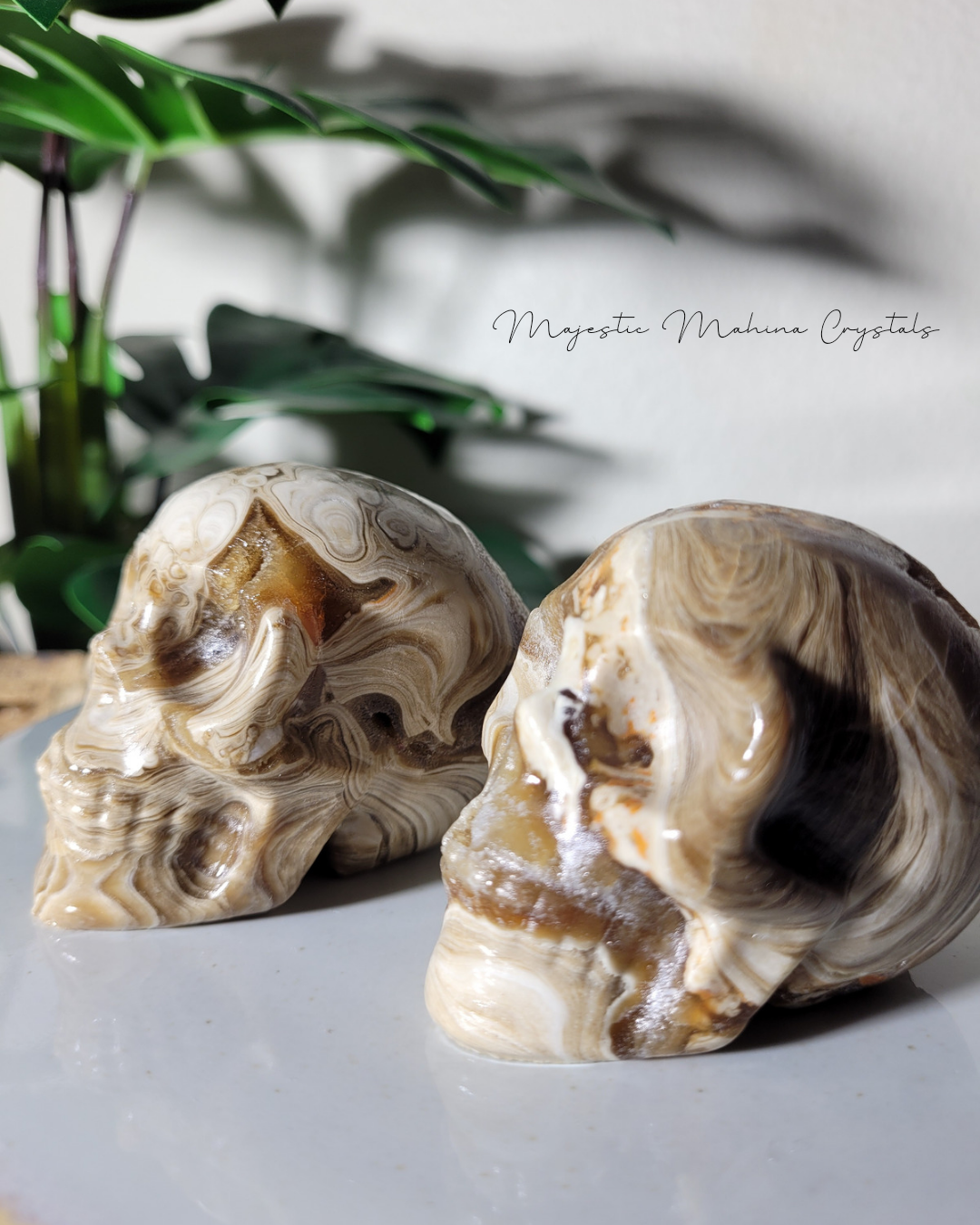 Chocolate Calcite Skull
