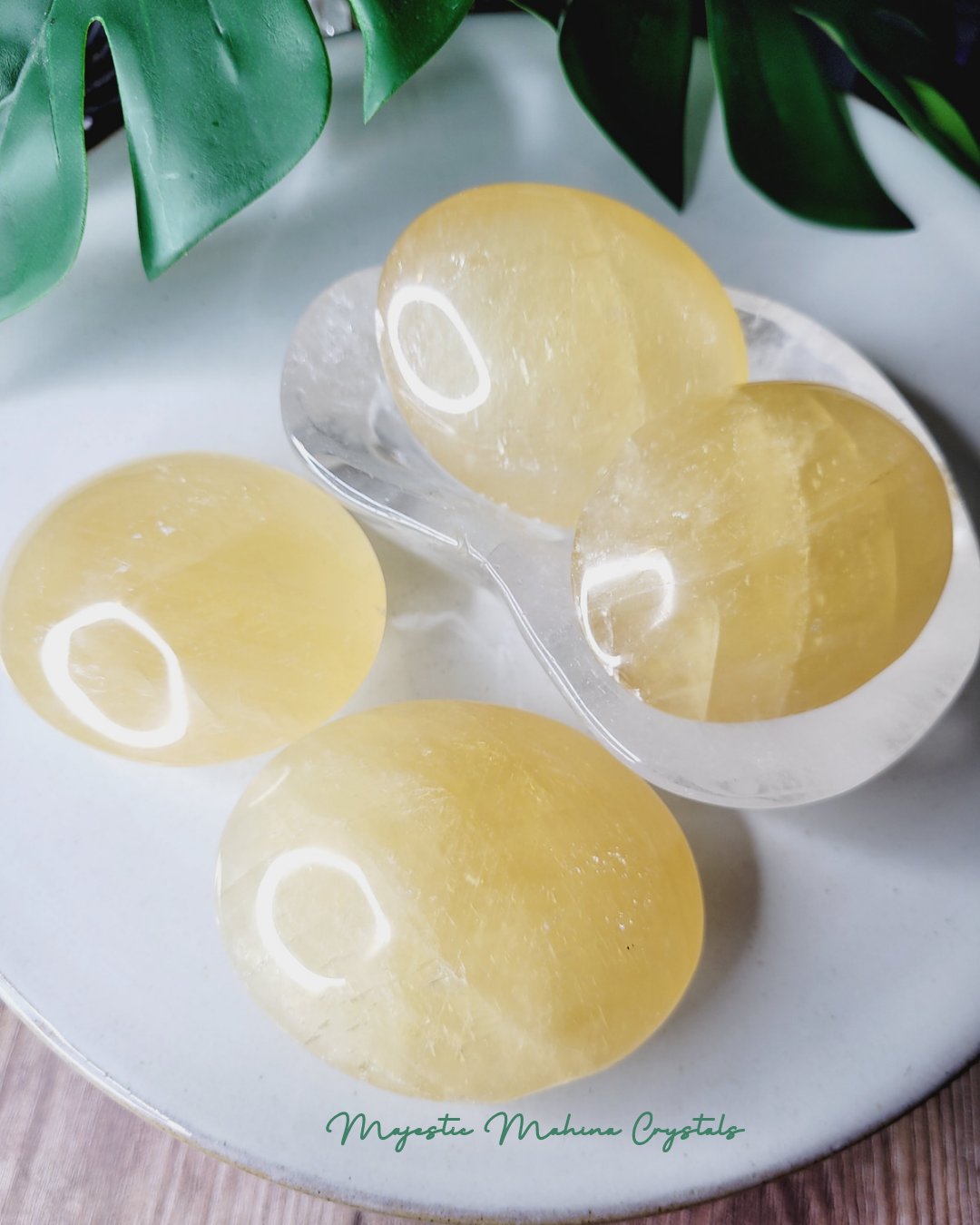 Honey Calcite Palms