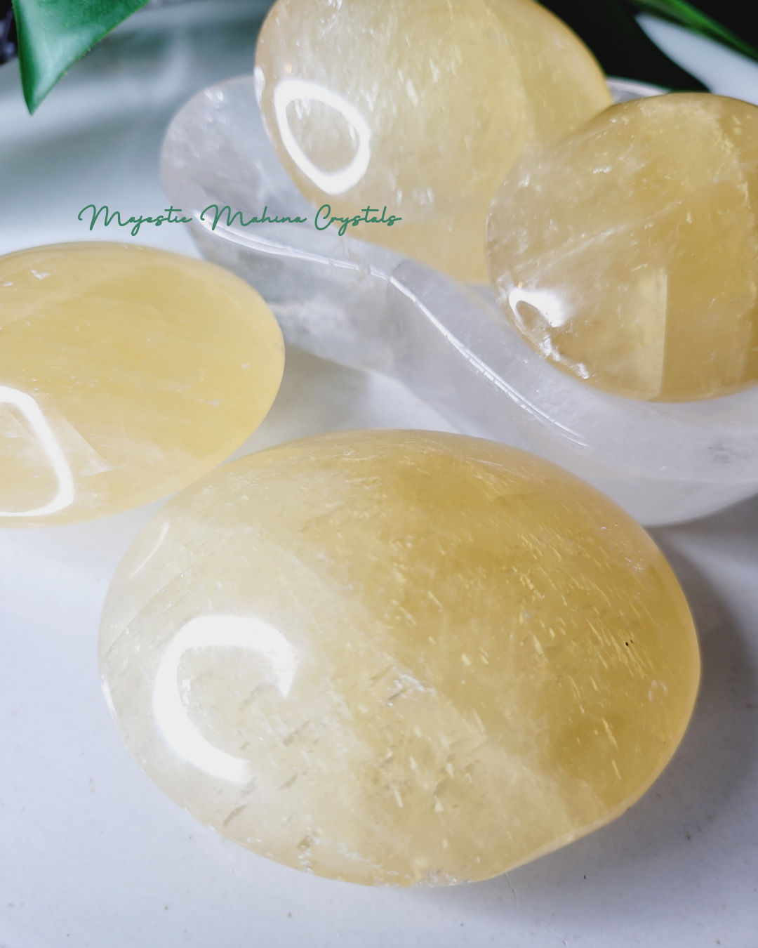Honey Calcite Palms