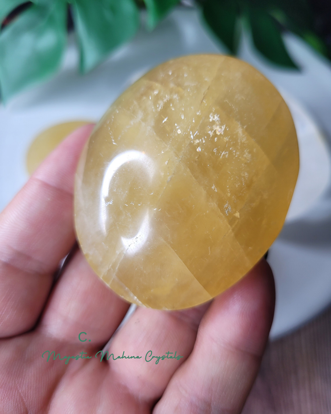 Honey Calcite Palms