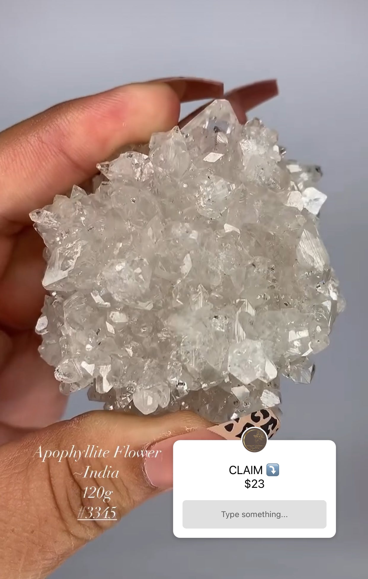 APOPHYLLITE FLOWER CLUSTER WITH PEACH UNDERTONES- INDIA