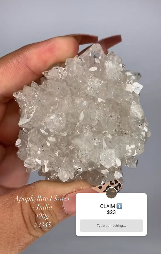 APOPHYLLITE FLOWER CLUSTER WITH PEACH UNDERTONES- INDIA