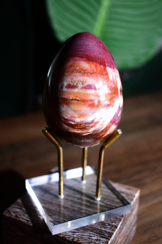 Petrified Wood Egg Carving