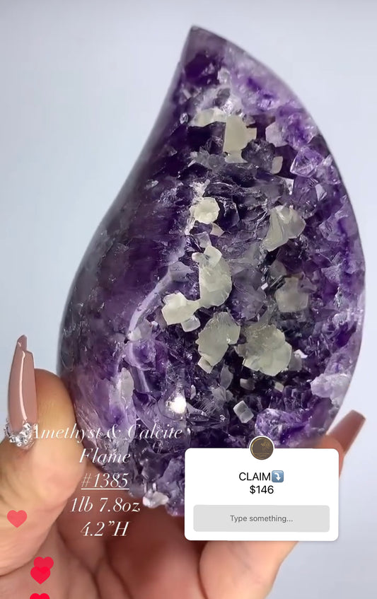 AMETHYST AND CALCITE FLAME