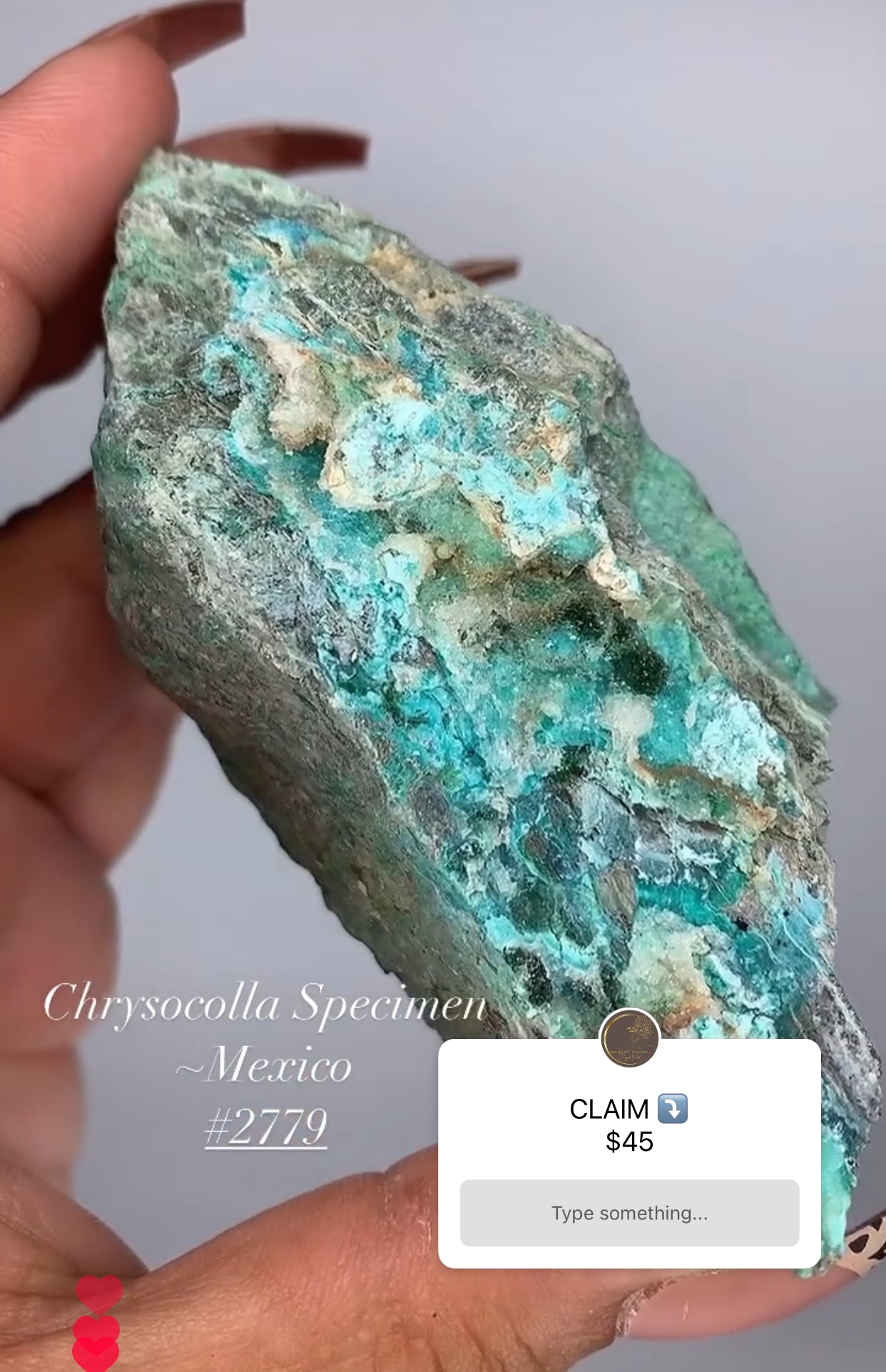 CHRYSOCOLLA SPECIMEN- MEXICO