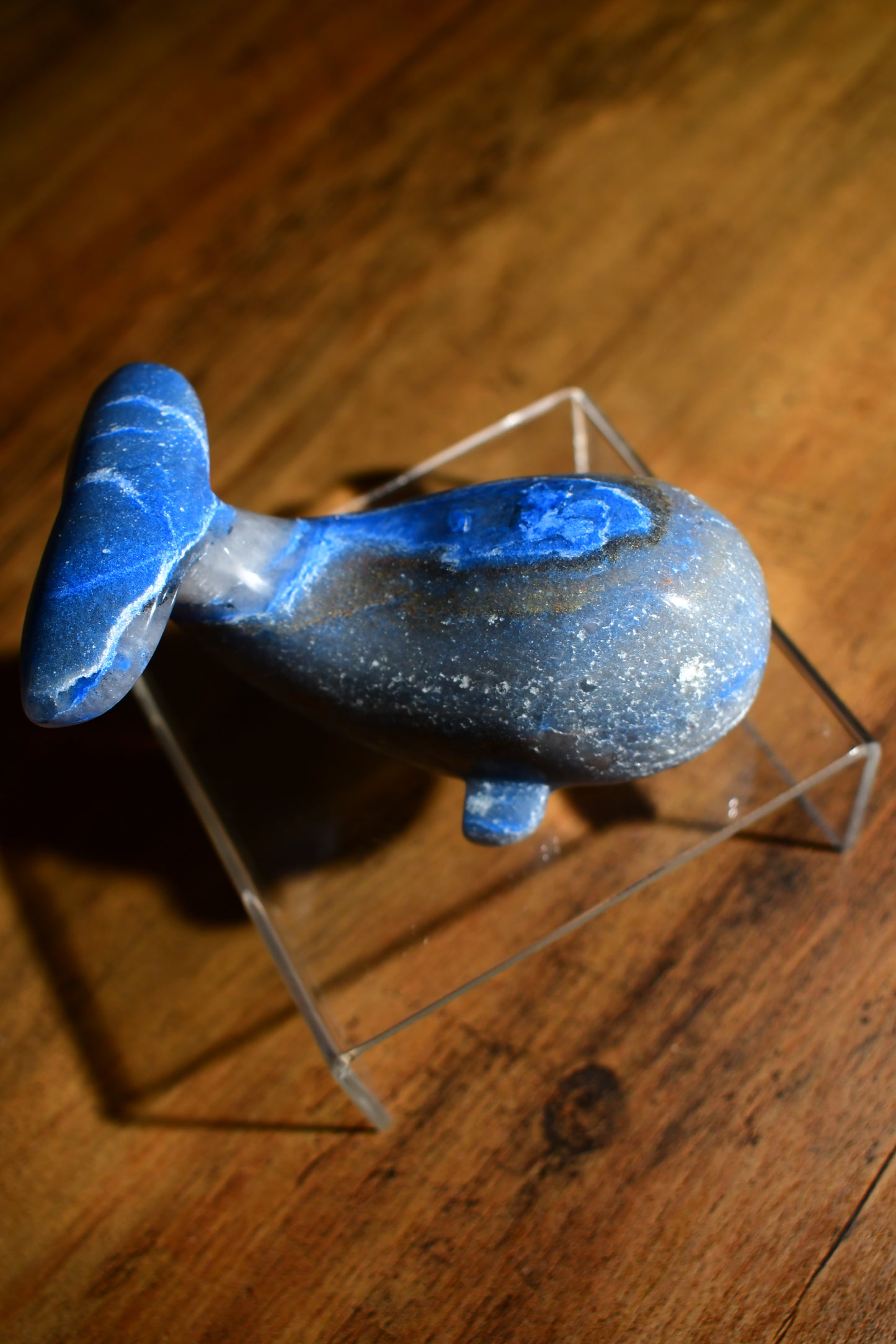 Blue Aventurine Whale Carving