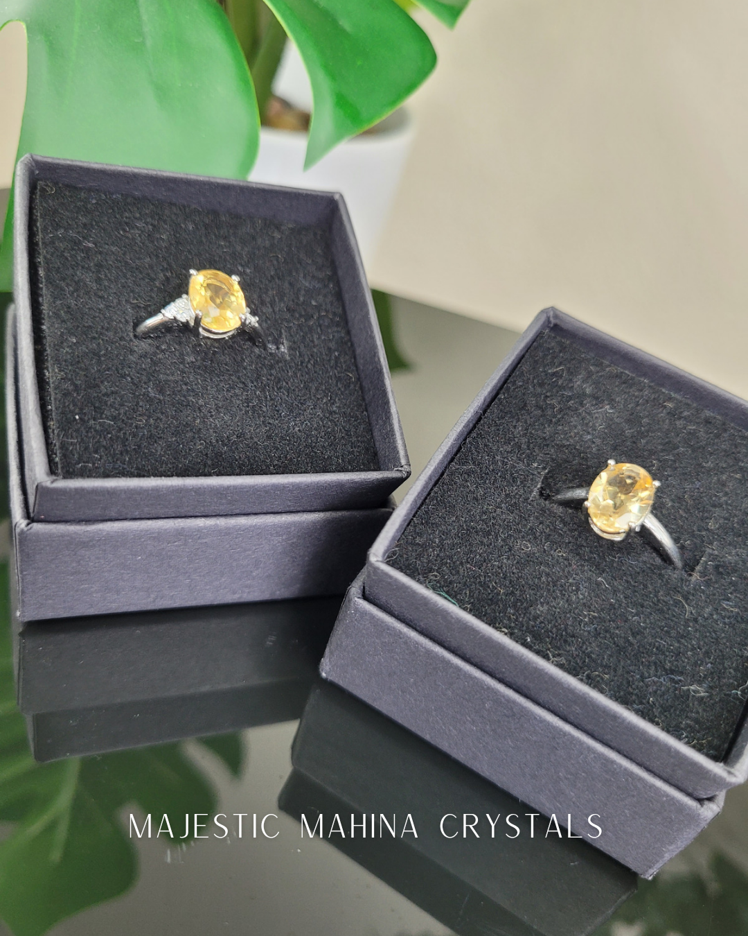 Faceted Citrine Rings (Adjustable)