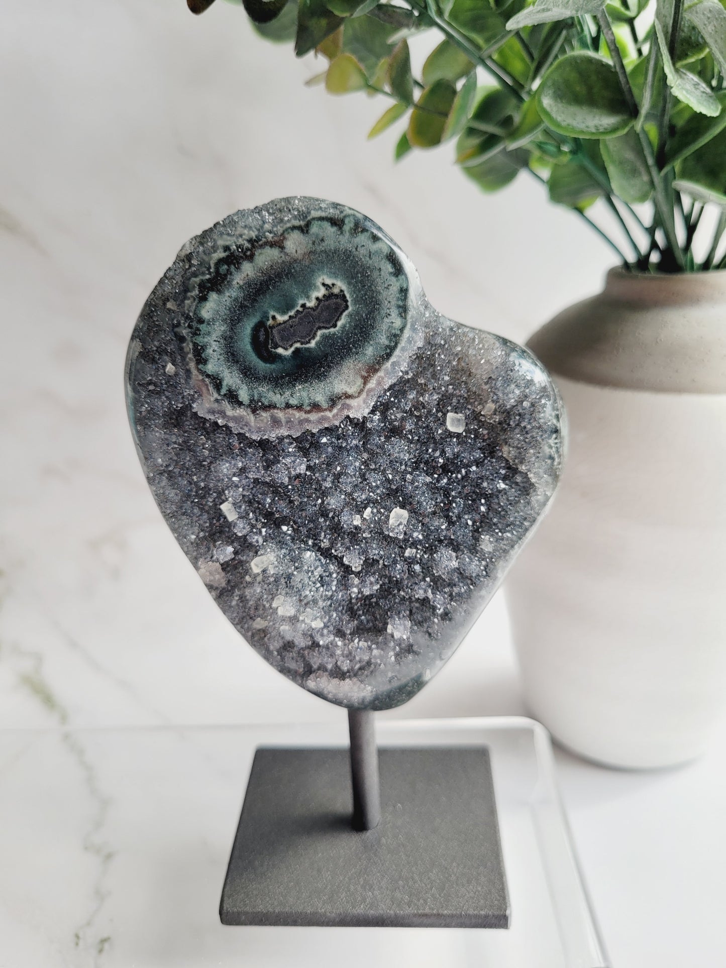 Amethyst Stalactite Druzy Freeform on Metal Stand/Stalactites/High Quality Crystals/Gifts for Him/Gifts for Her/Calcite/Rare Freeforms