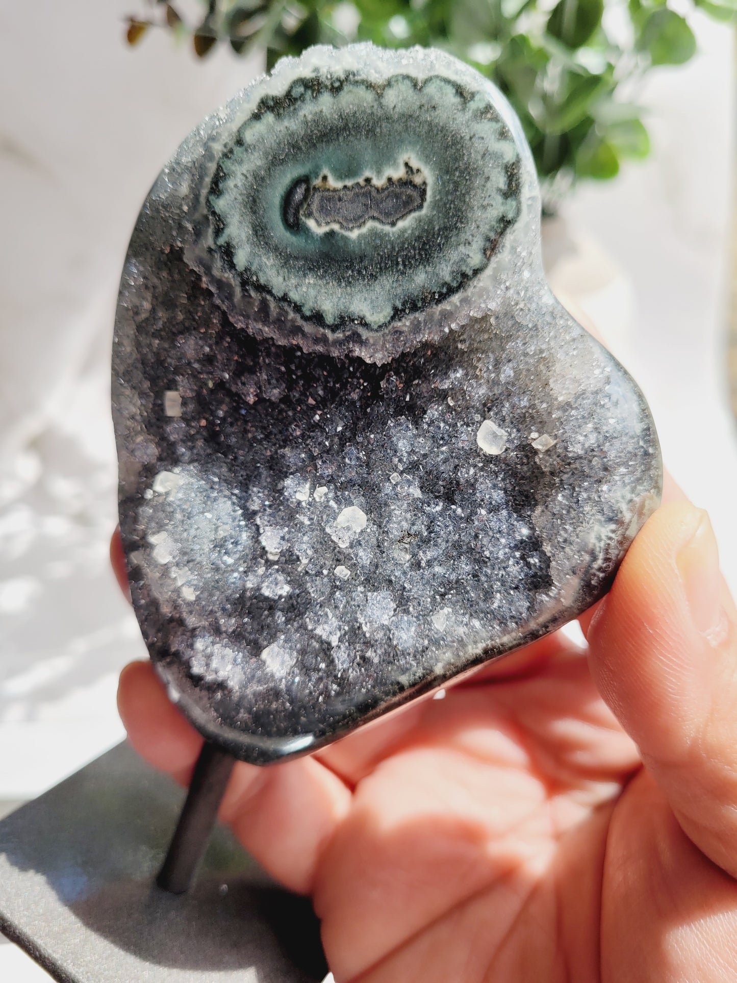 Amethyst Stalactite Druzy Freeform on Metal Stand/Stalactites/High Quality Crystals/Gifts for Him/Gifts for Her/Calcite/Rare Freeforms