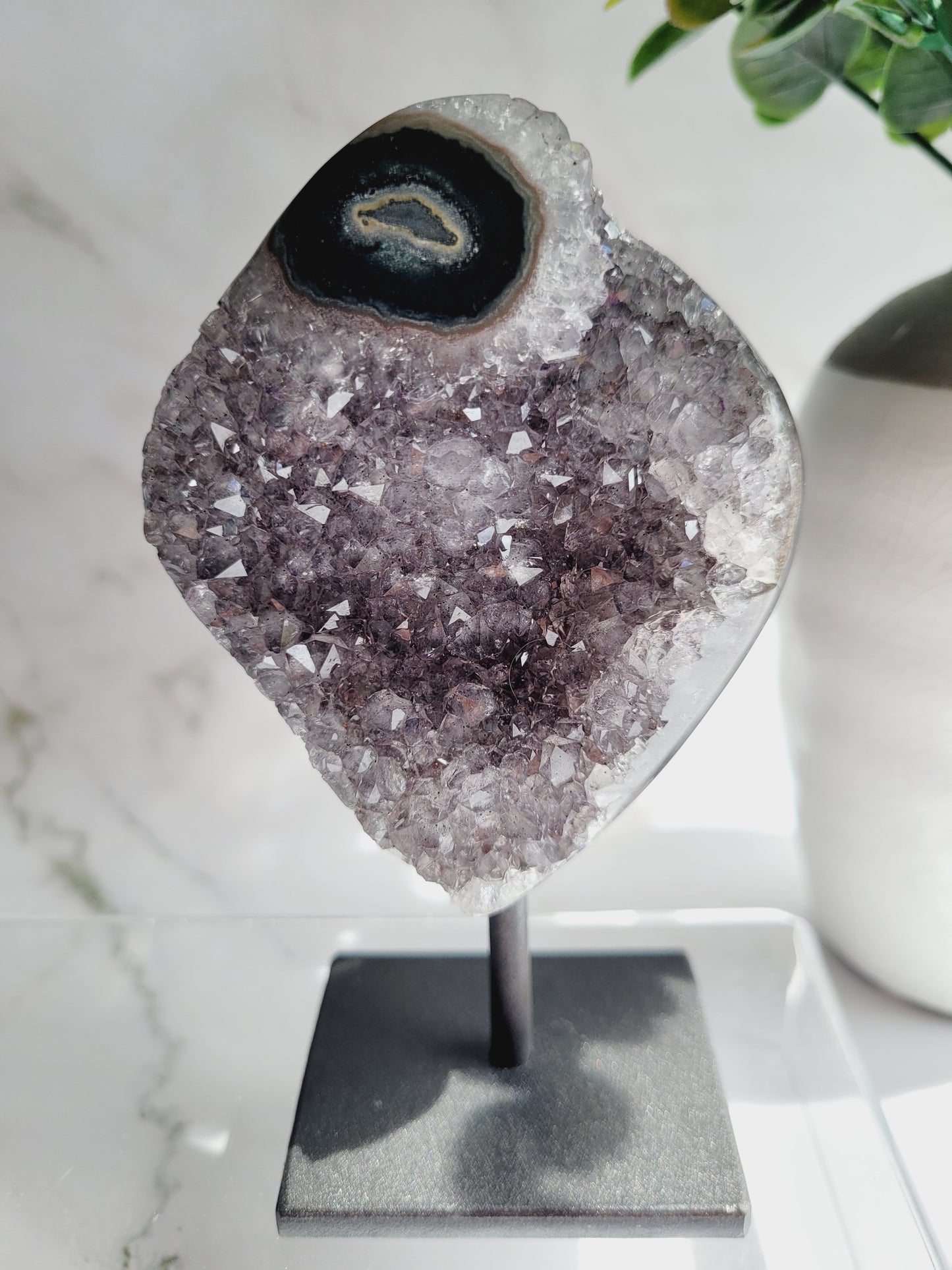 Amethyst Stalactite Druzy Freeform on Metal Stand/Stalactites/High Quality Crystals/Gifts for Him/Gifts for Her/Calcite/Rare Freeforms