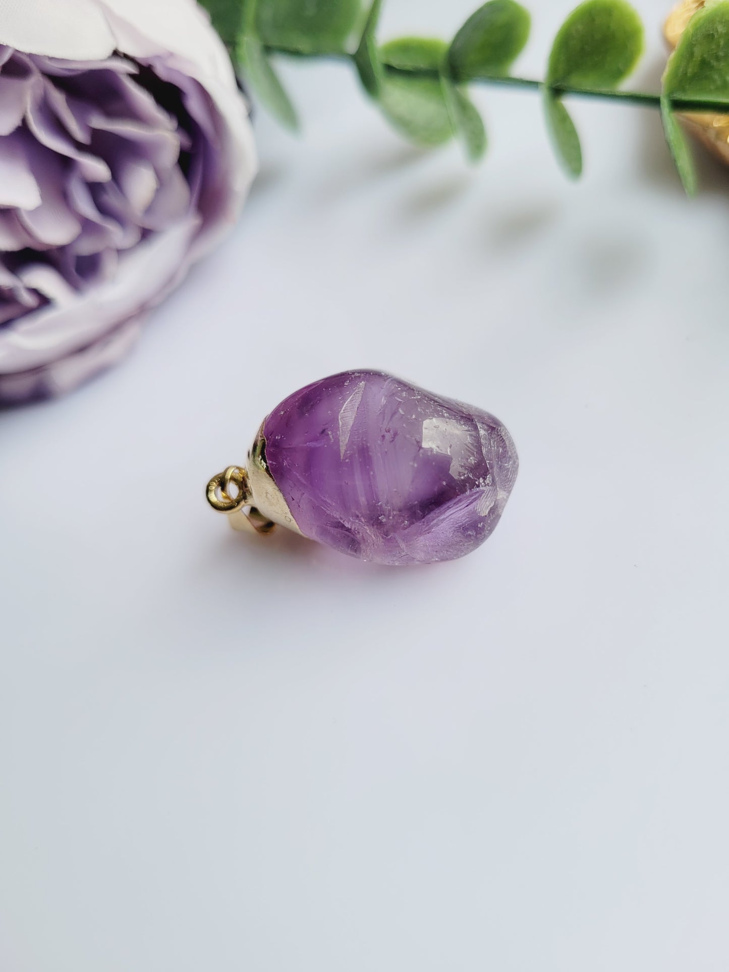 Amethyst Tumble Gold Filled Pendants