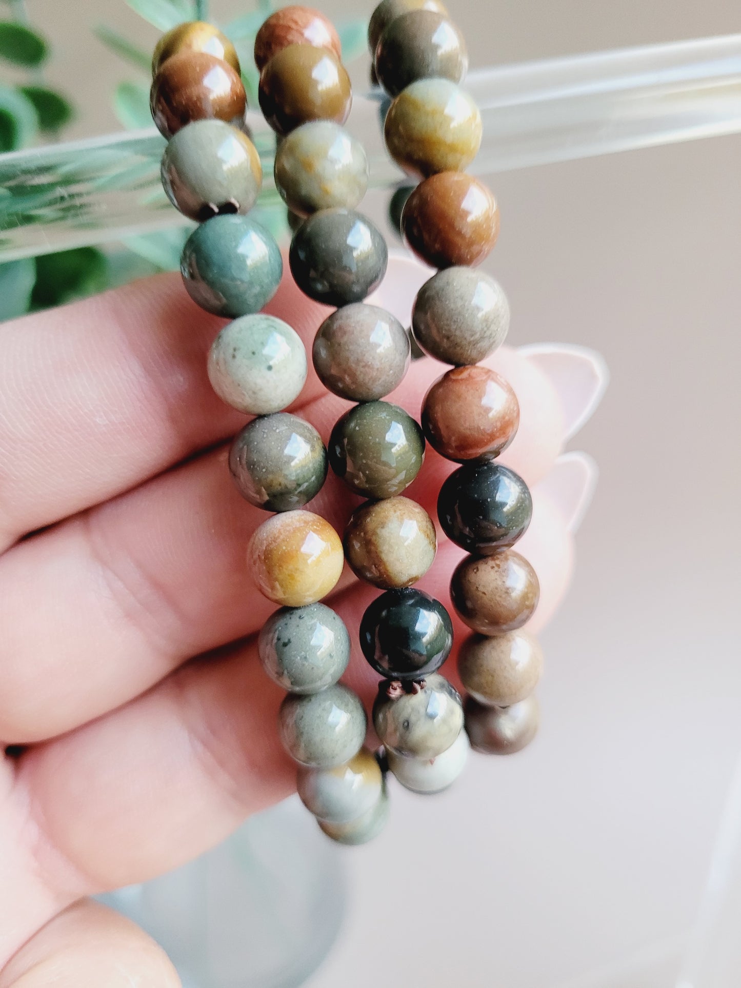 Polychrome Jasper Crystal Bracelets 8mm