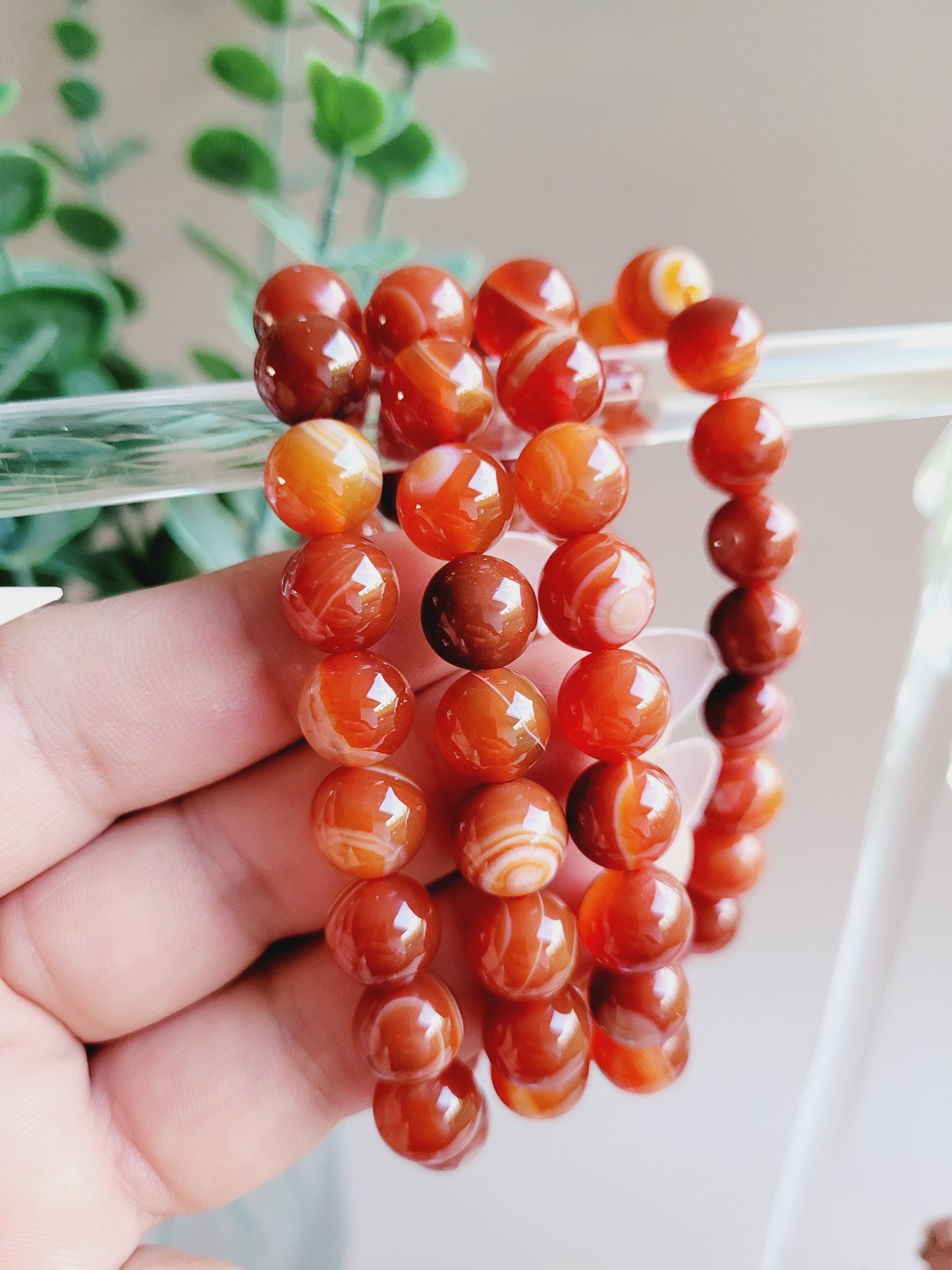 Carnelian Agate Crystal Bracelets 10mm