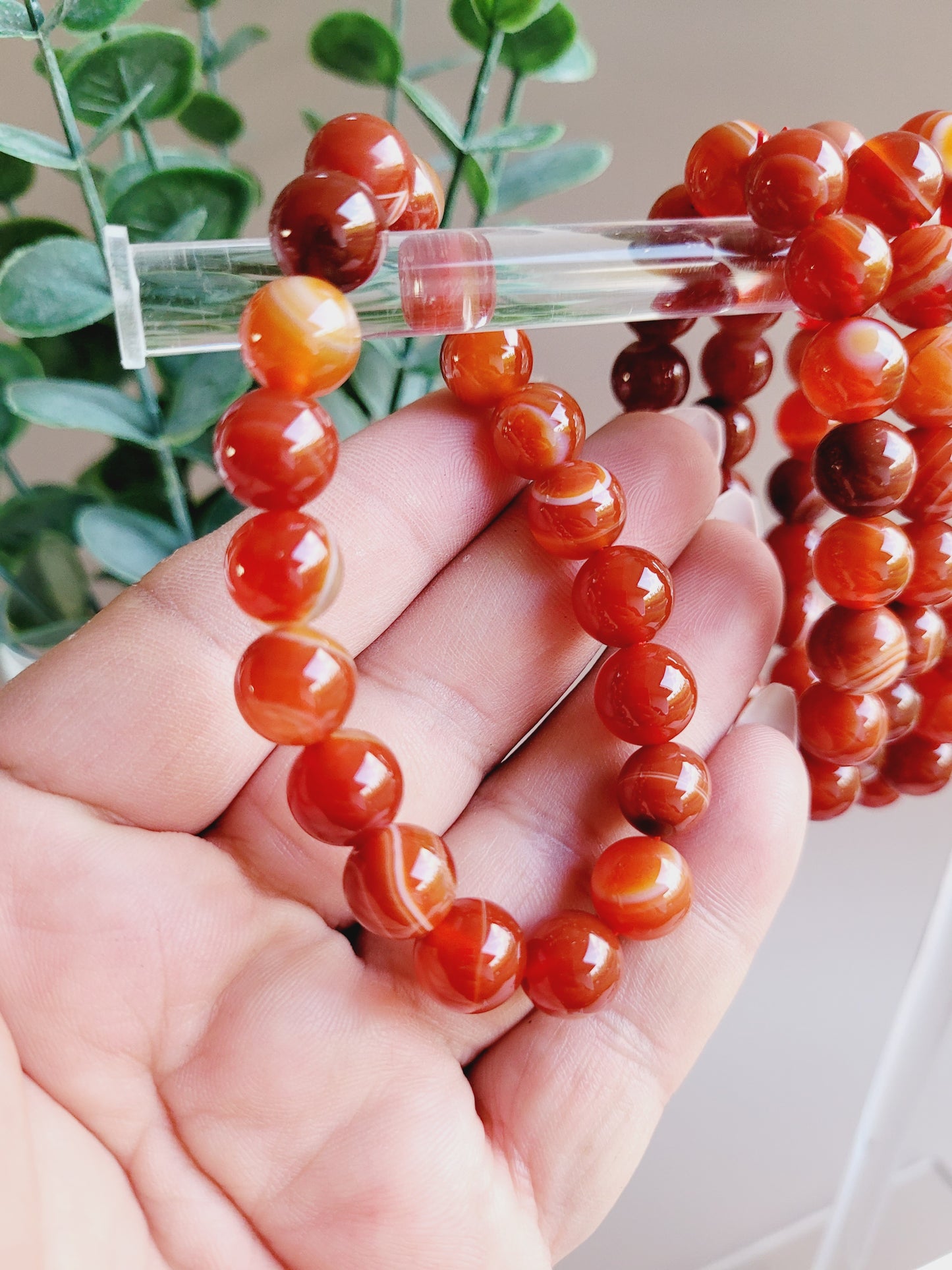 Carnelian Agate Crystal Bracelets 10mm