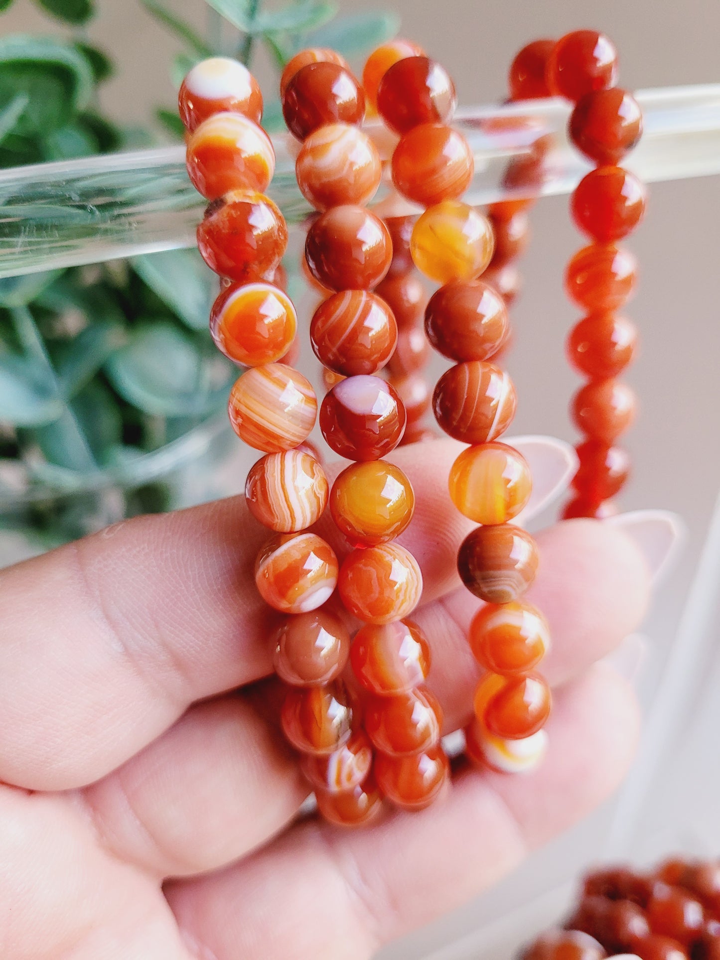 Carnelian Agate Crystal Bracelets 8mm