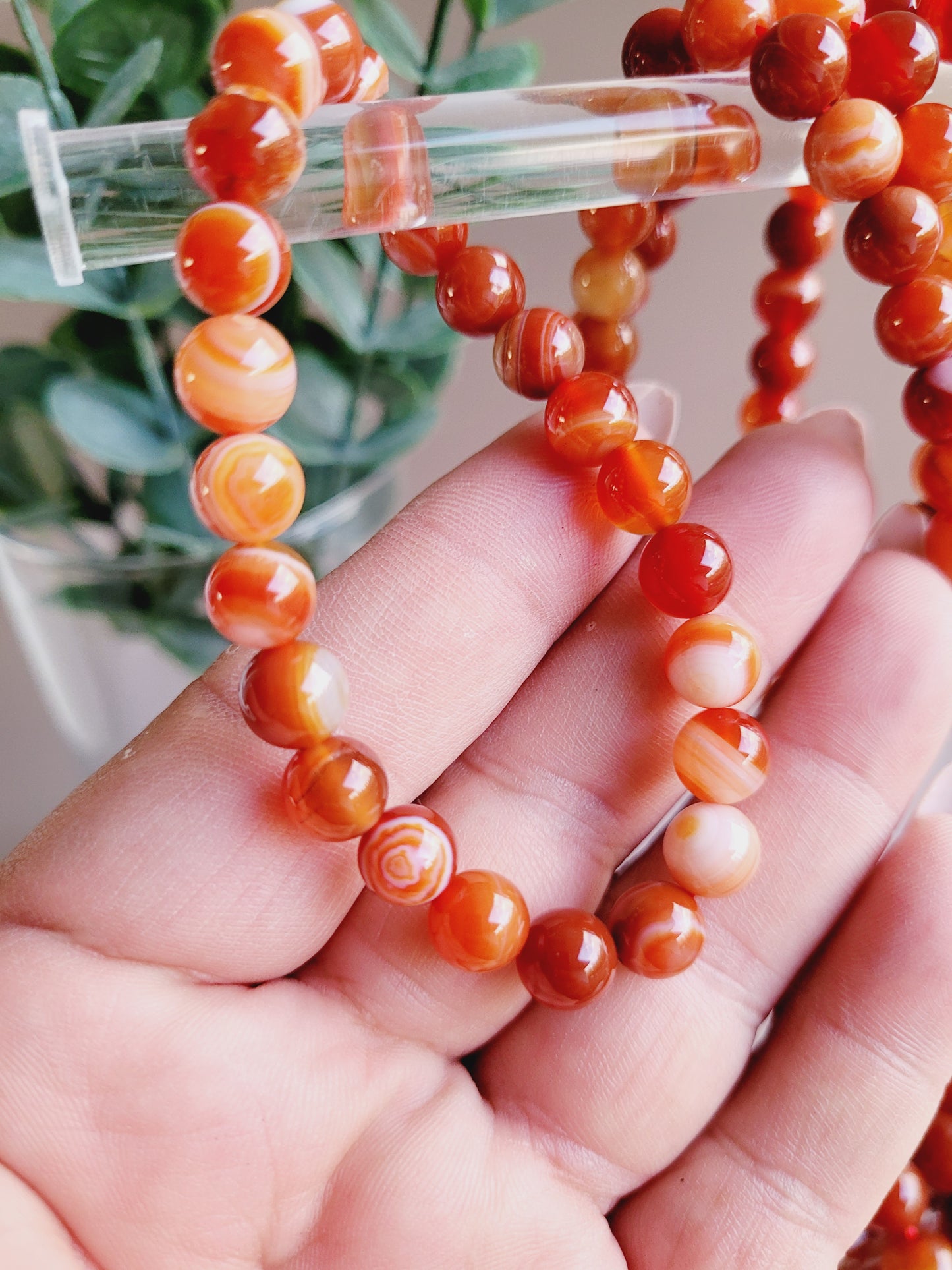 Carnelian Agate Crystal Bracelets 8mm