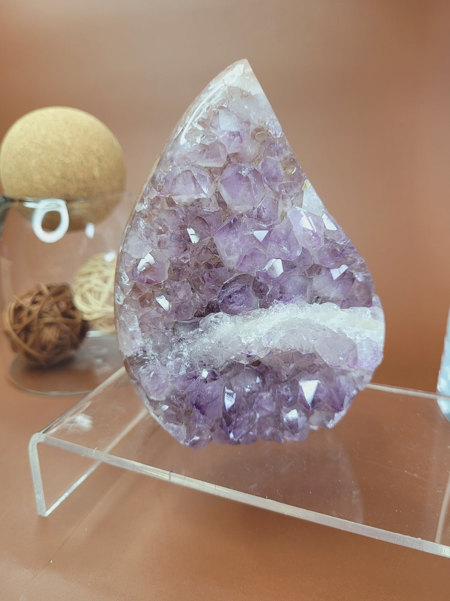 Druzy Amethyst and Calcite Flame/Freeform/ Amethyst/ High Quality Crystals/ Gifts for Him/ Gifts for Her/ Healing Crystals/ Calming/ Lavender