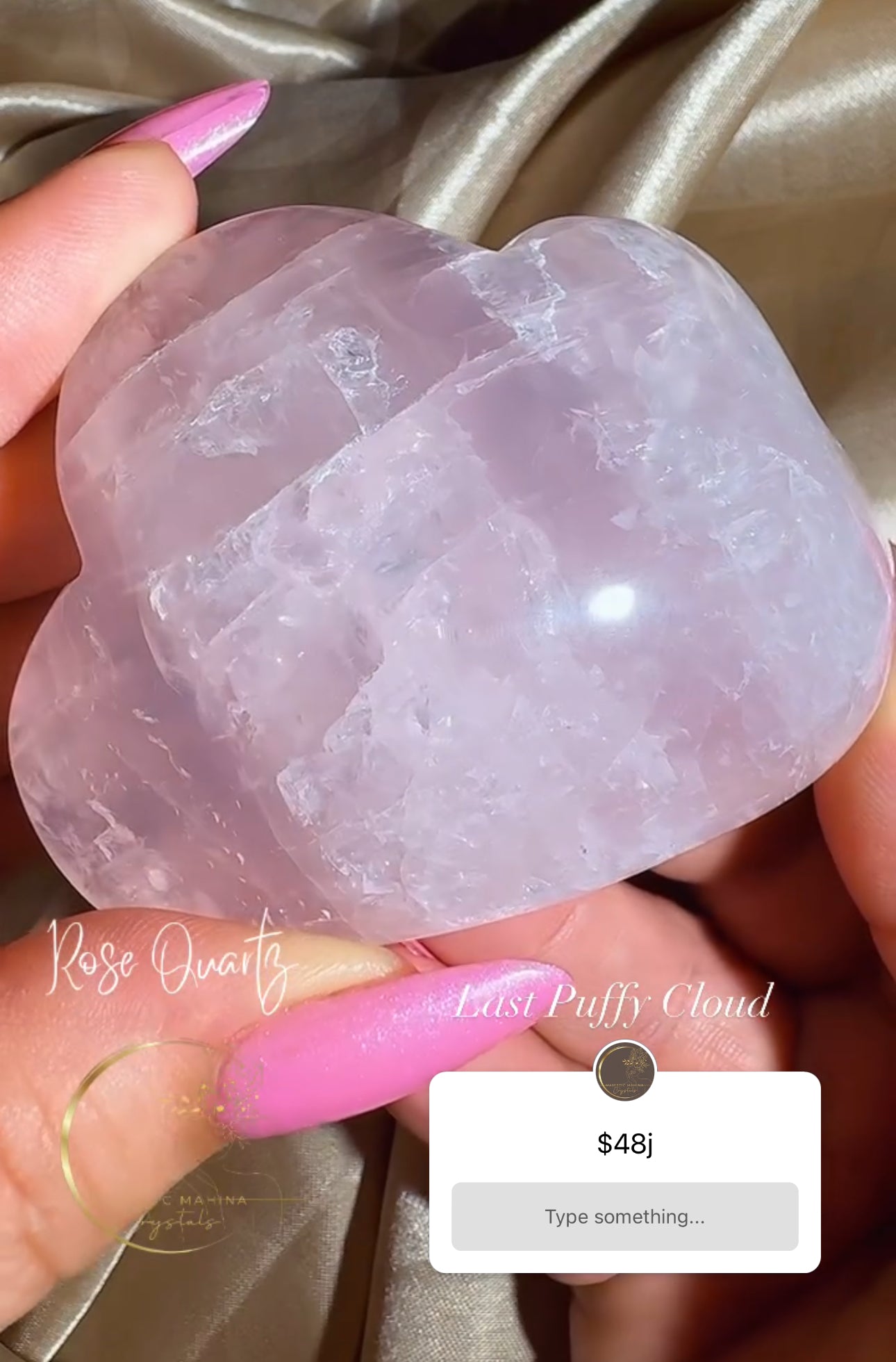 Rose Quartz Puffy Cloud