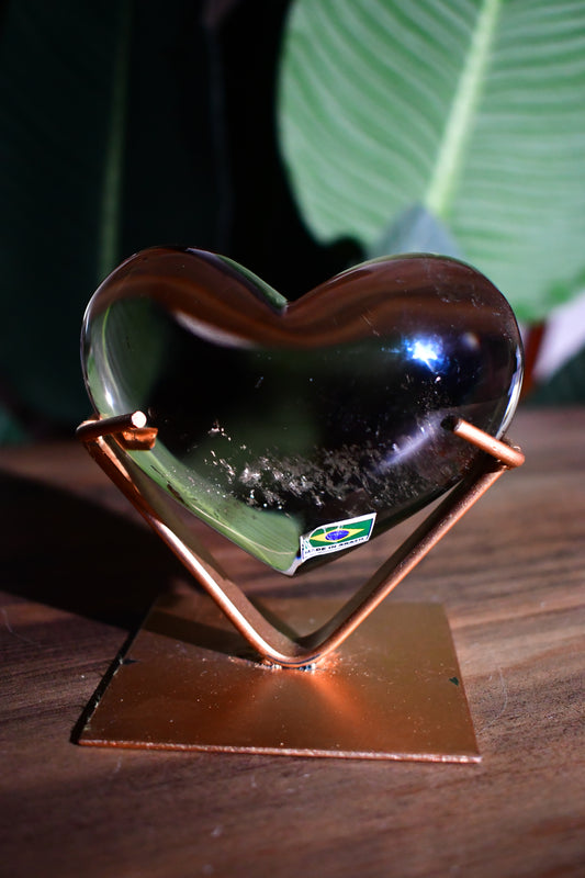 Smoky Quartz Heart on Custom Stand