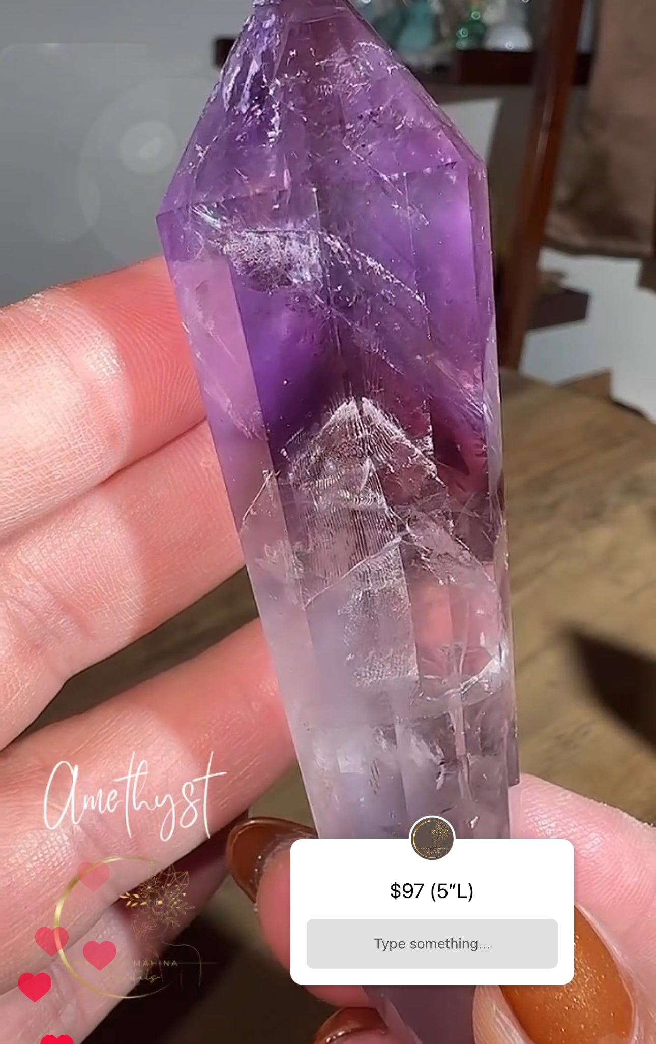 Amethyst Phantom Vogel on Stand