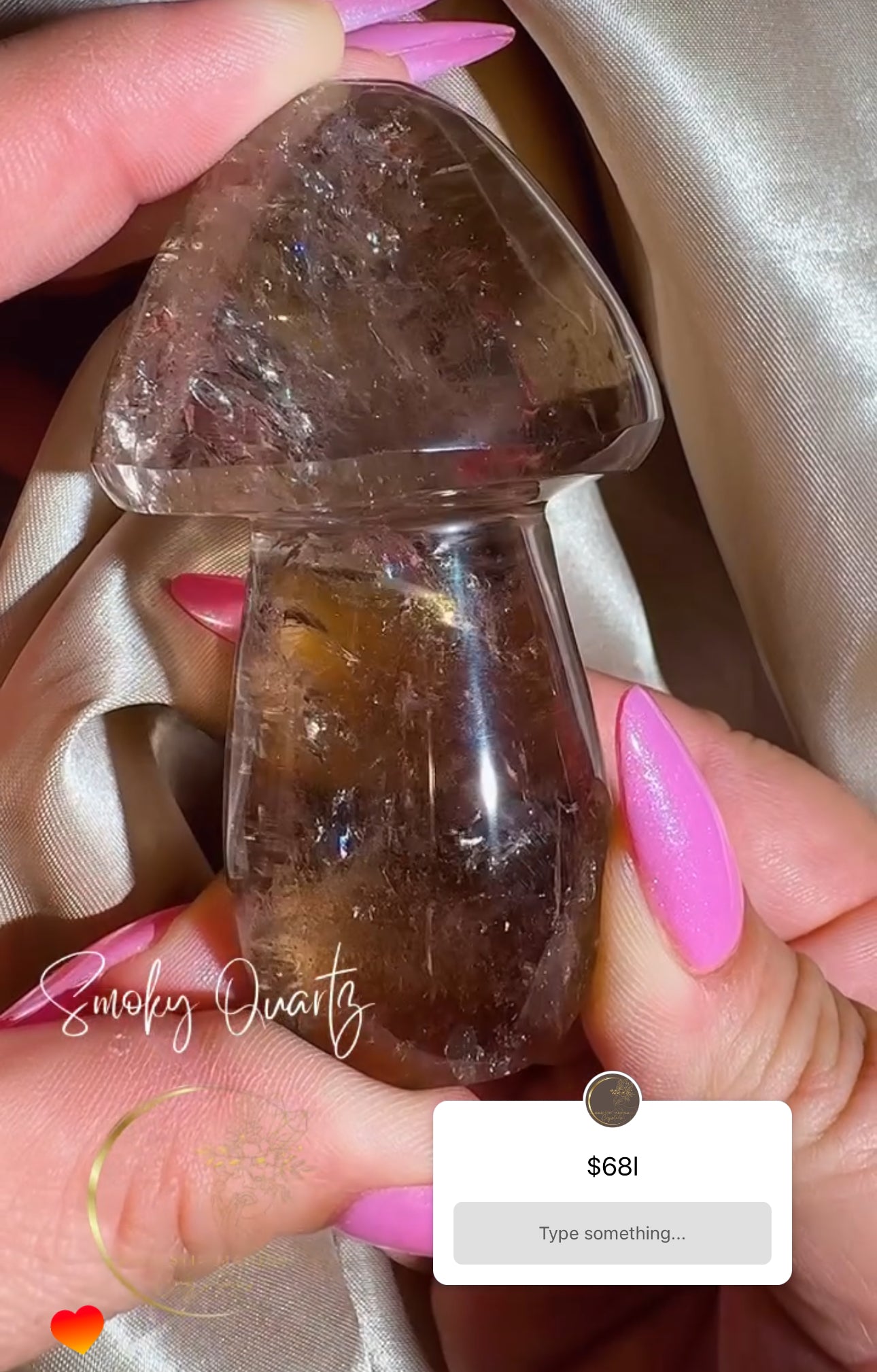 Smoky Quartz Mushroom Carving