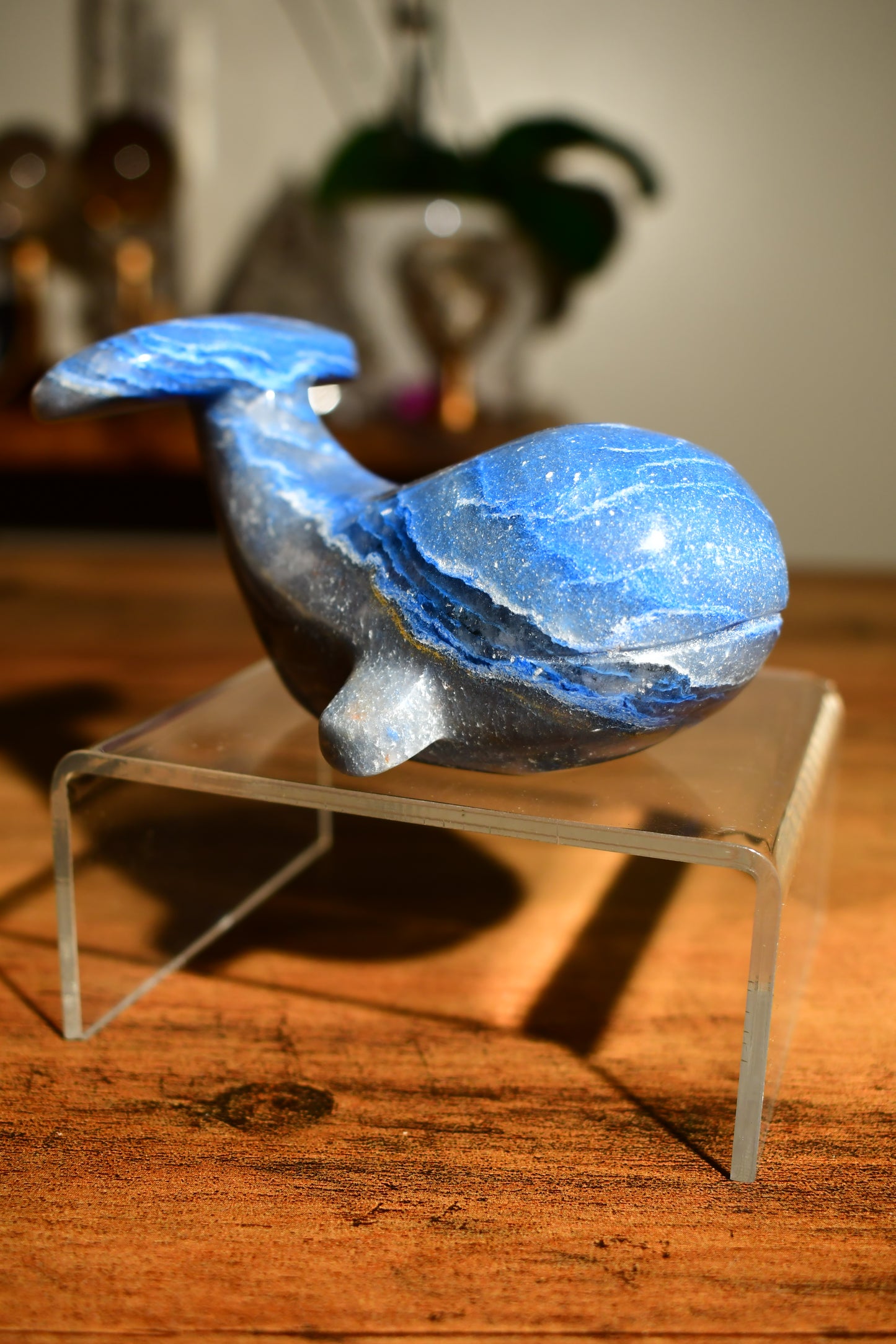 Blue Aventurine Whale Carving