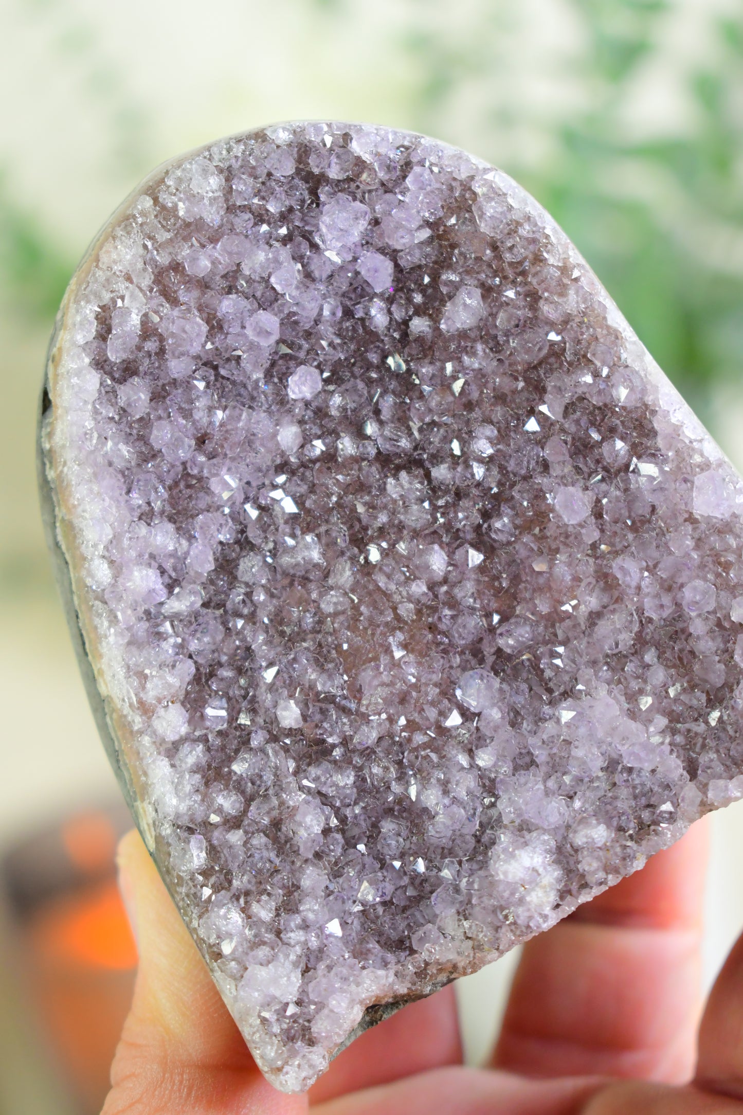 Druzy Amethyst Stalactite Cut Base/ Amethyst/ Calcite High Quality Crystals/ Gifts for Him/ Gifts for Her/ Healing Crystals/ Calming/ Purple