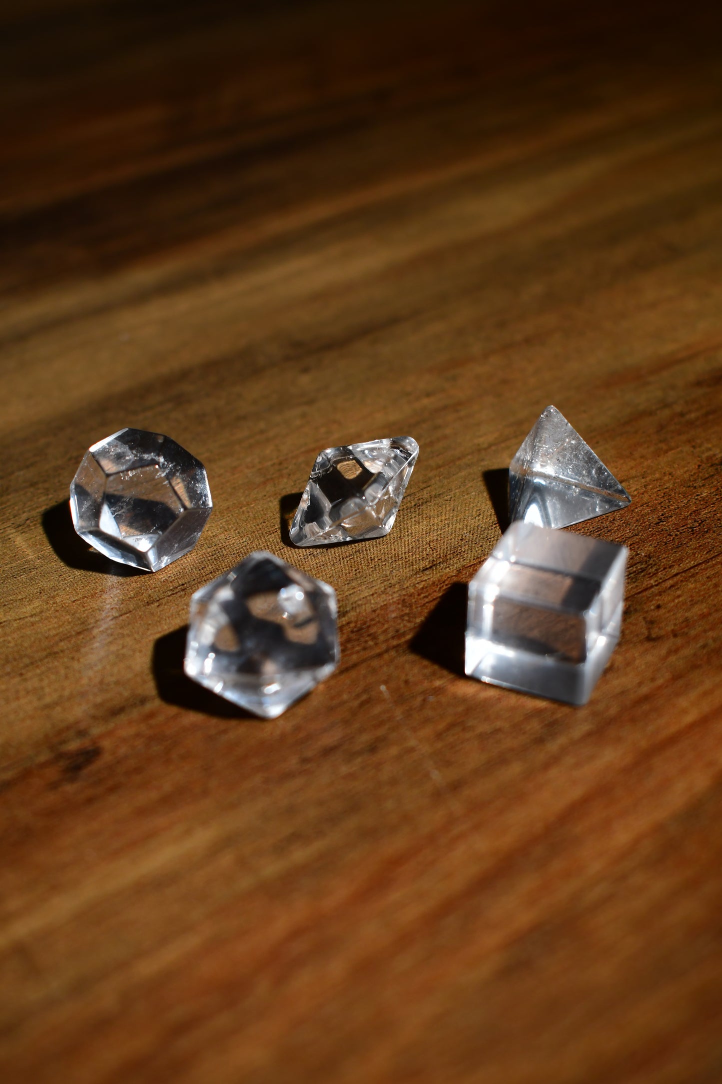 Mini Clear Quartz Sacred Platonic Solids or Geometric Shapes