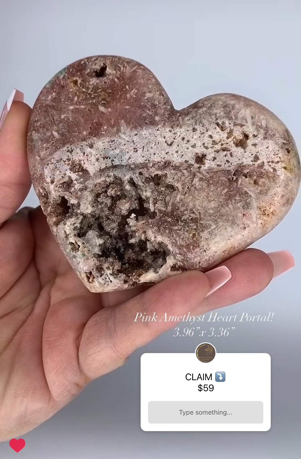 PINK AMETHYST HEART PORTAL