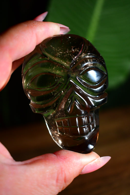 Smoky Quartz Skull Palm 01