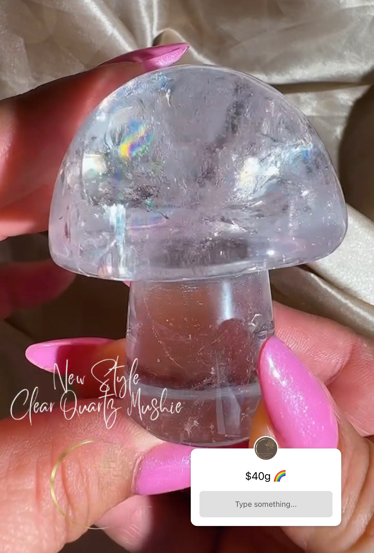 Clear Quartz Mushroom Carving