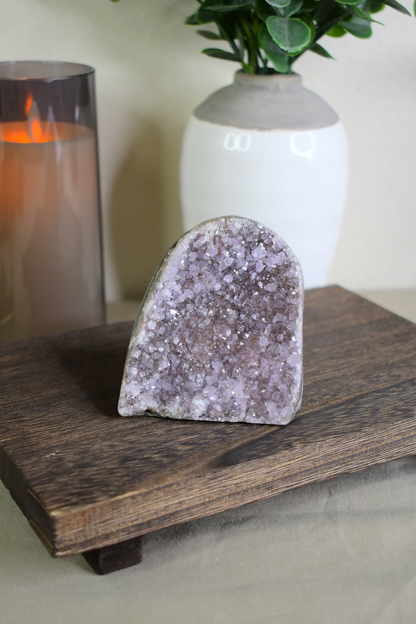 Druzy Amethyst Stalactite Cut Base/ Amethyst/ Calcite High Quality Crystals/ Gifts for Him/ Gifts for Her/ Healing Crystals/ Calming/ Purple