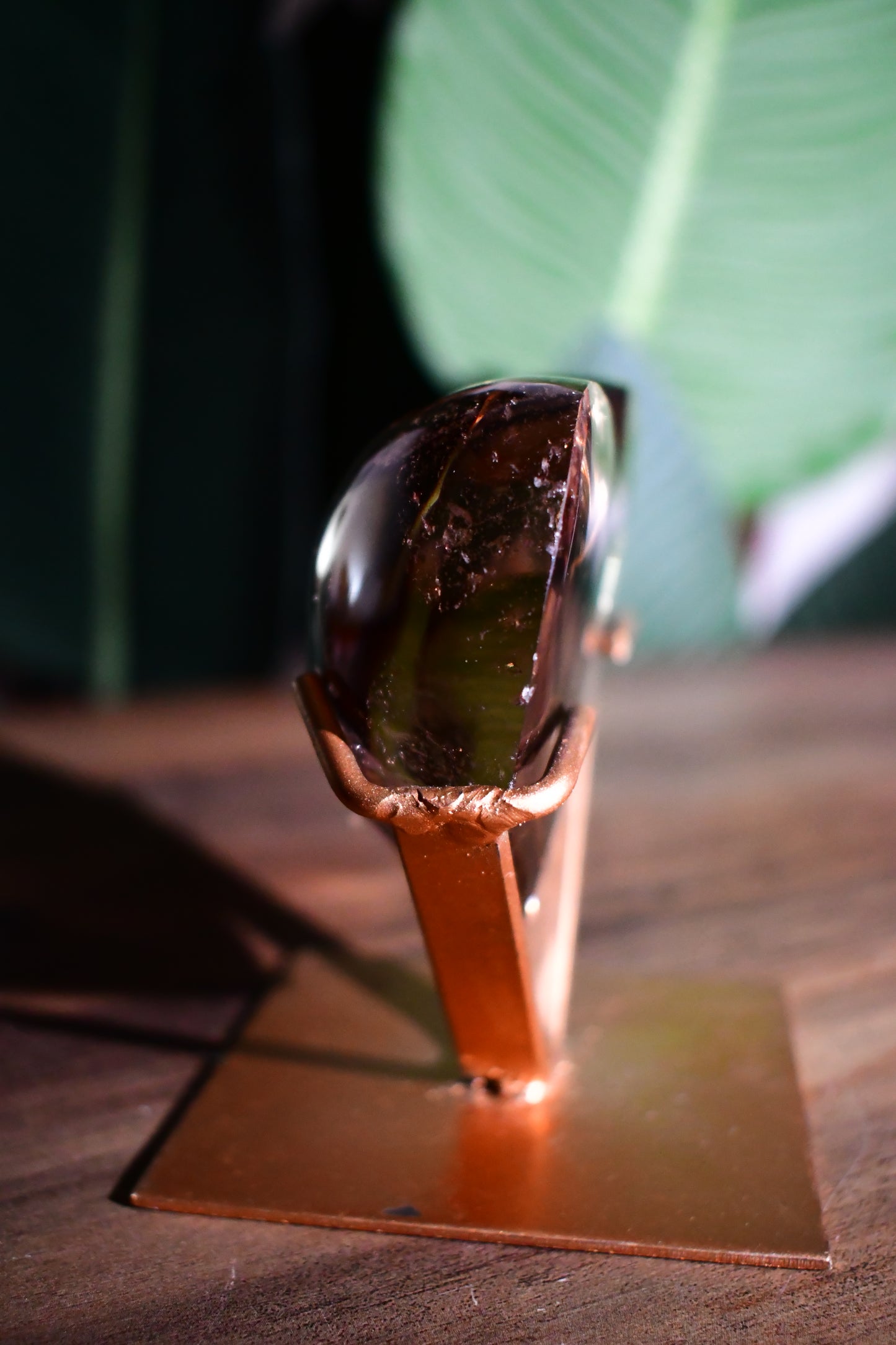 Smoky Quartz Heart on Custom Stand