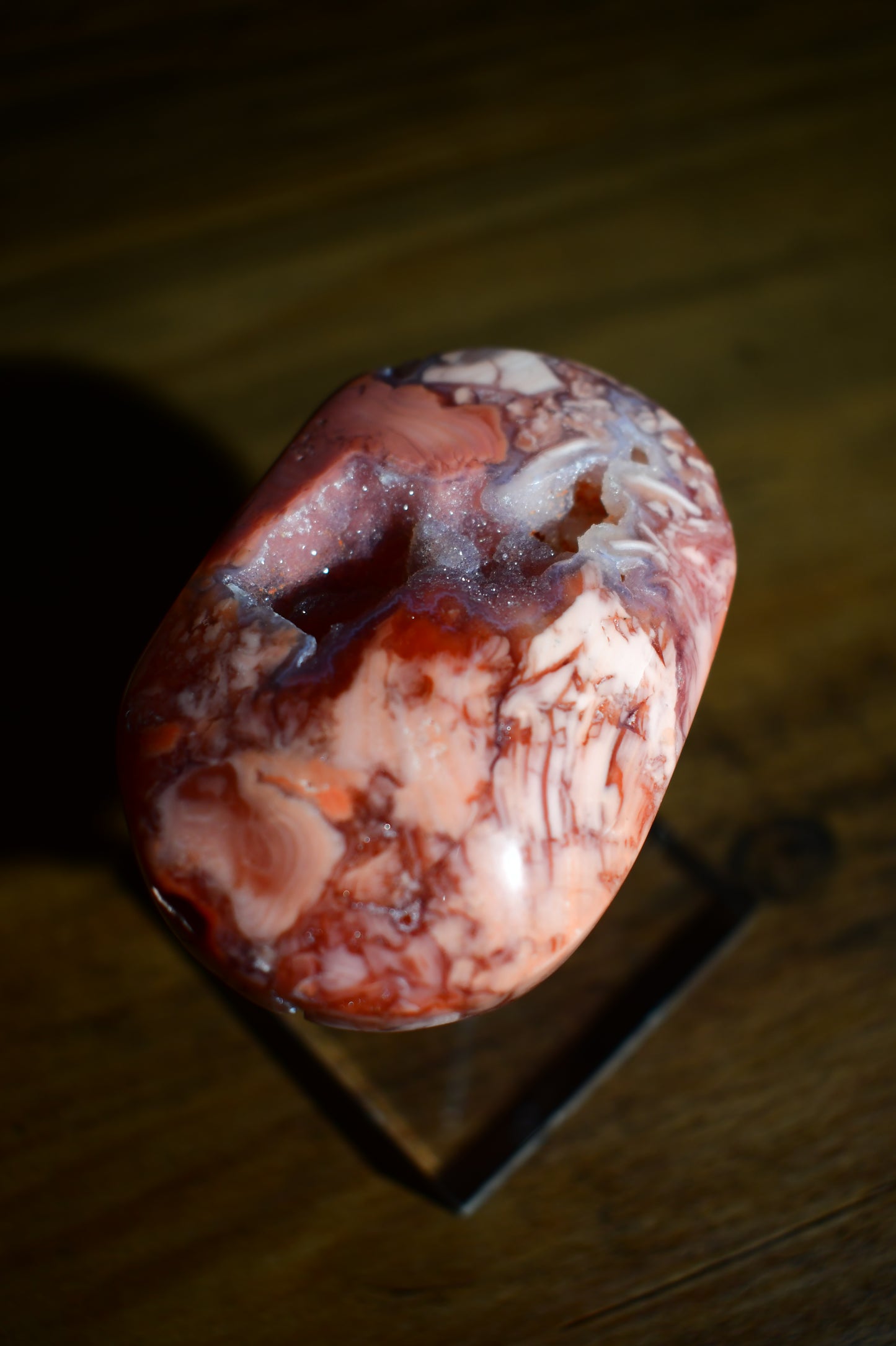 Pink Agate Druzy Palm